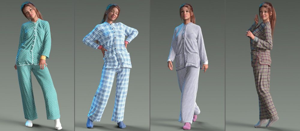 dForce Comfy Pajama Set for Genesis 9, 8, and 8.1
