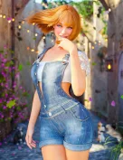 dForce Nellie Denim Dungarees Outfit for Genesis 8, 8.1, and 9