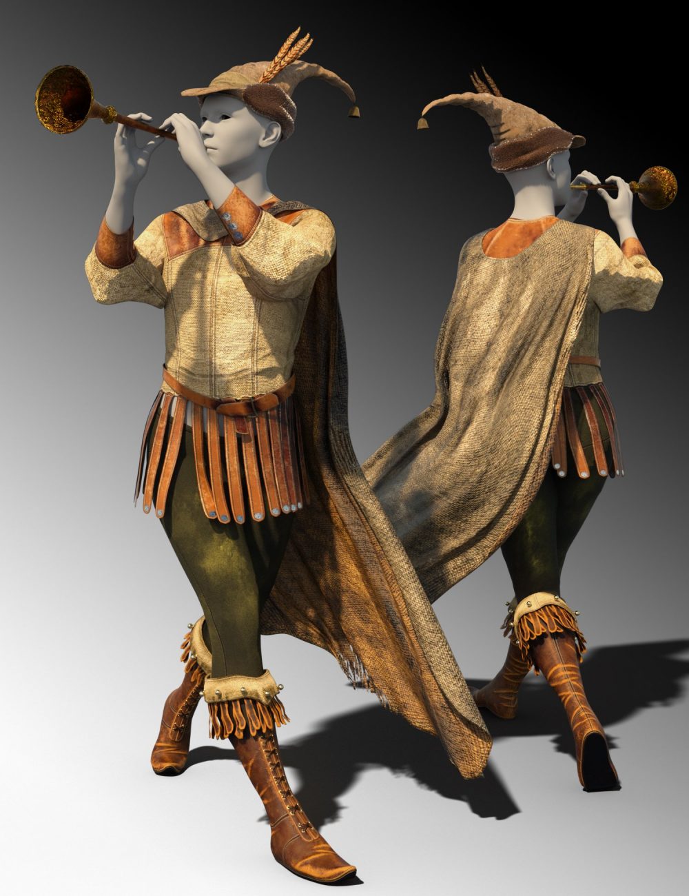 dForce Pied Piper Outfit for Genesis 9