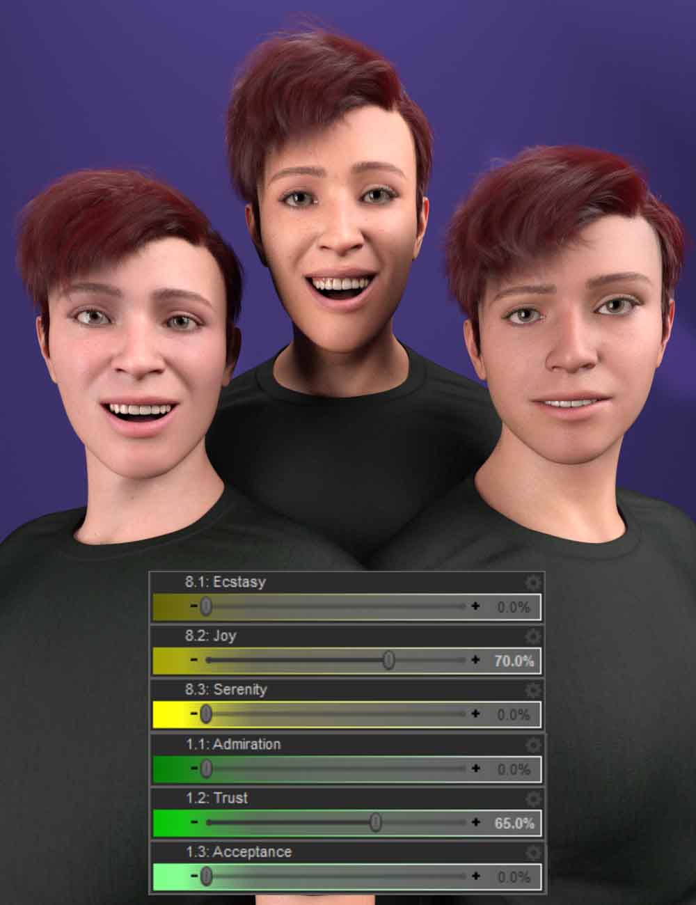 Emotion Wheel Expressions for Genesis 9