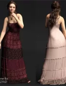 Diverse for D-Force Tiered Dress for Genesis 8 and 9 Females