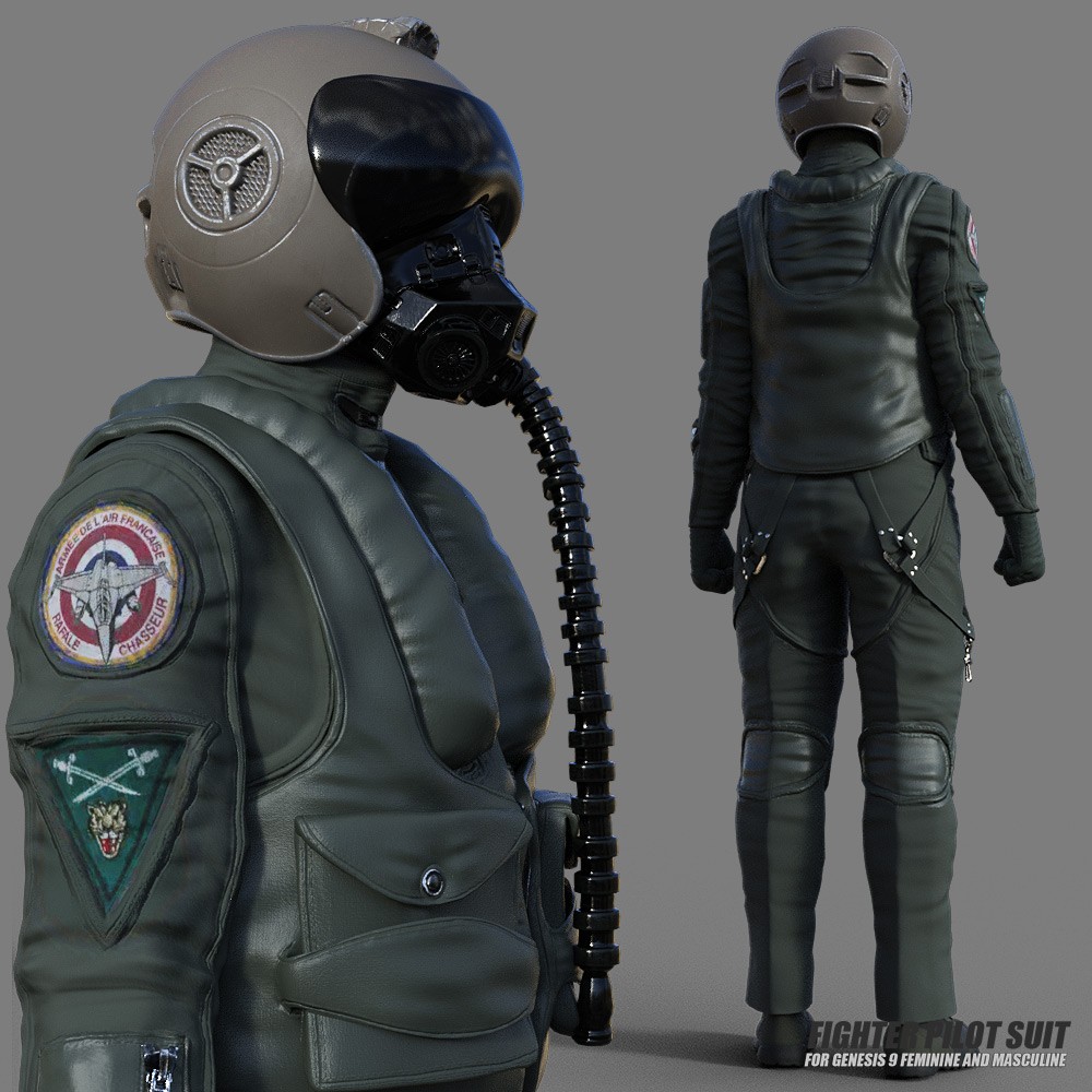 Fighter Pilot Suit for Genesis 9 Feminine & Masculine