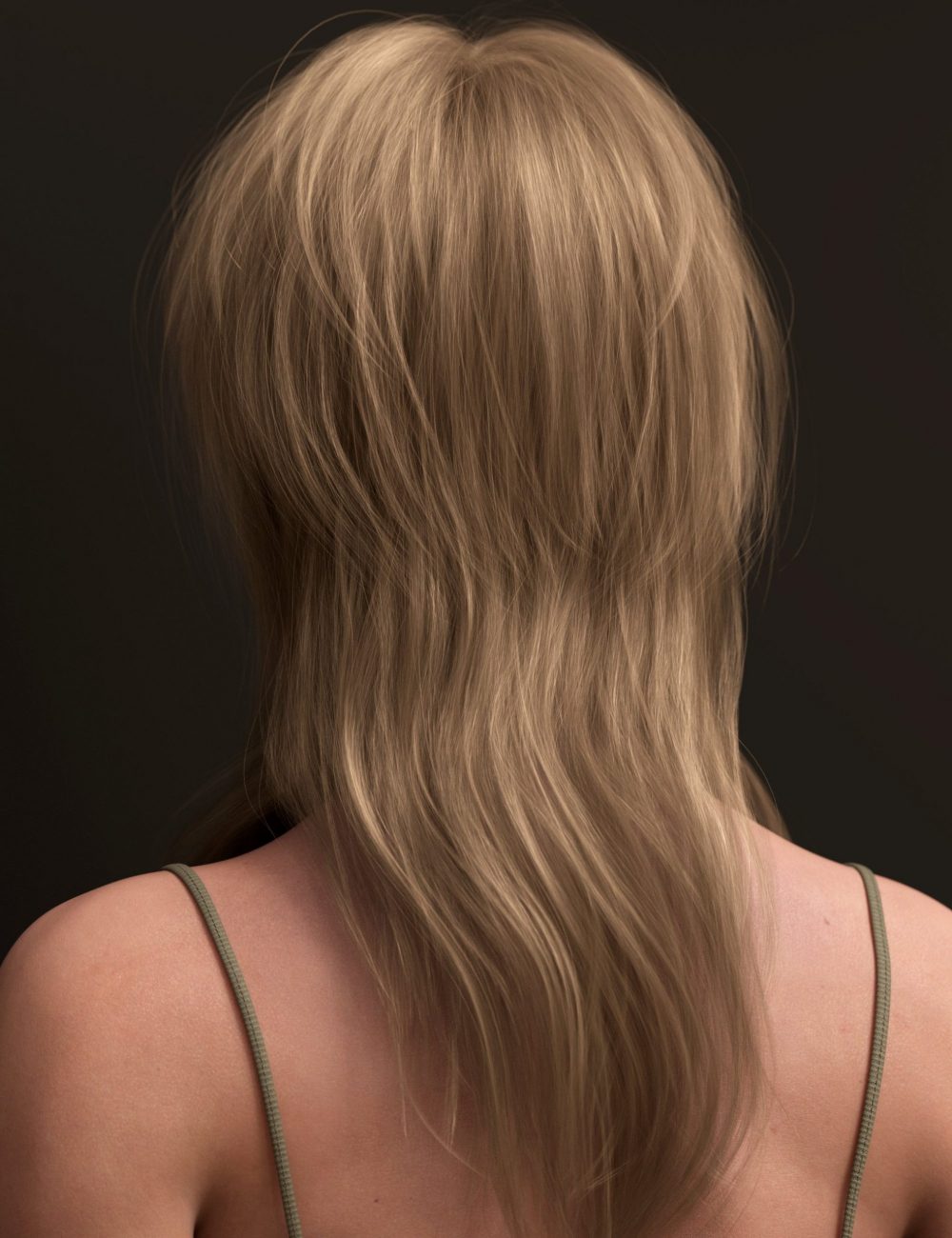 Long Mullet Style Hair for Genesis 9