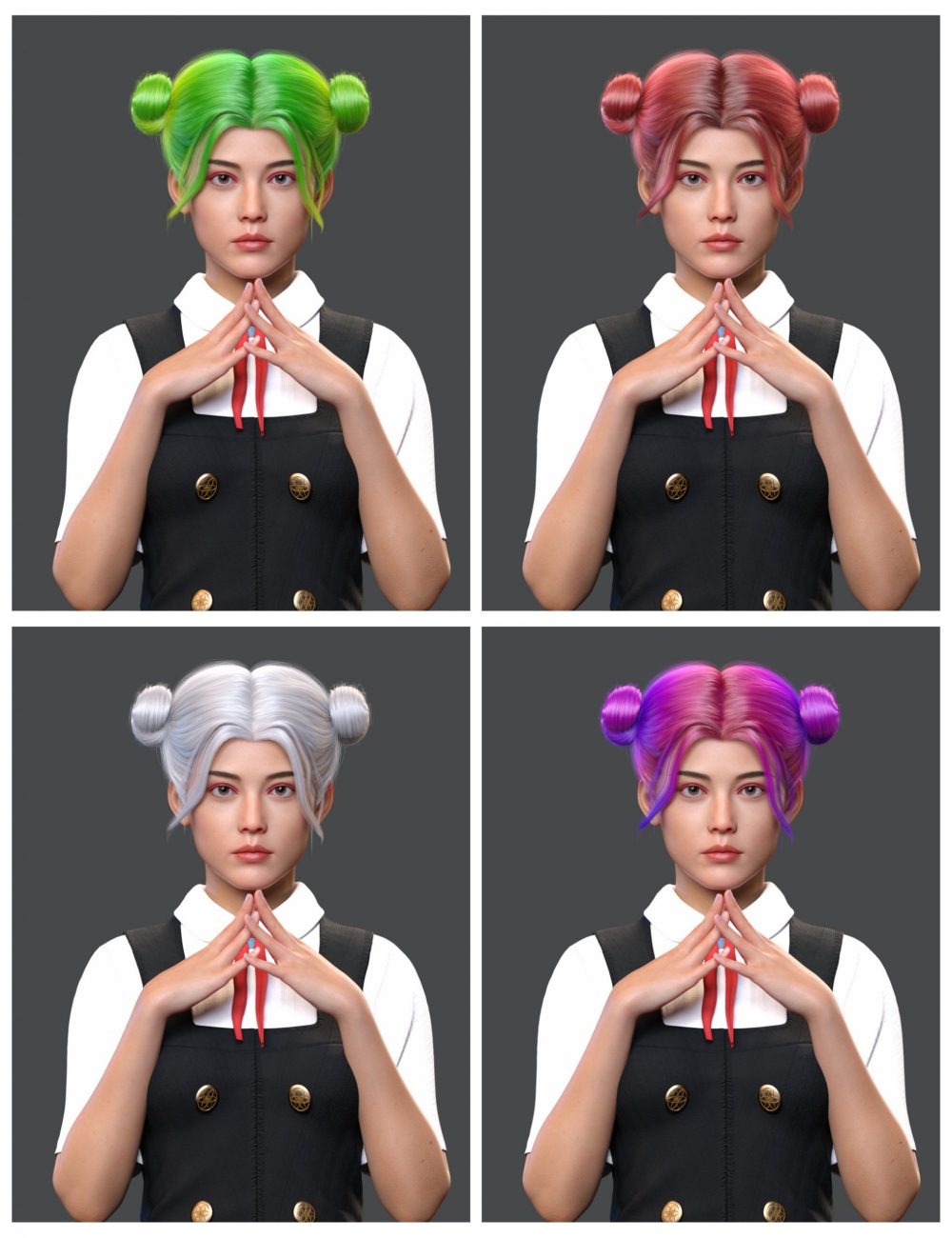 Rong Hair for Genesis 9
