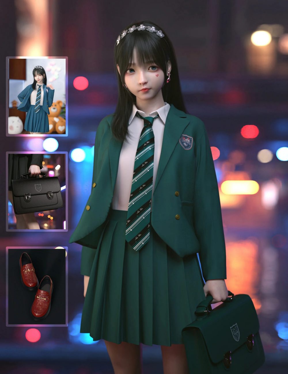 dForce SU Japan School Uniform Suit for Genesis 8, 8.1, and 9