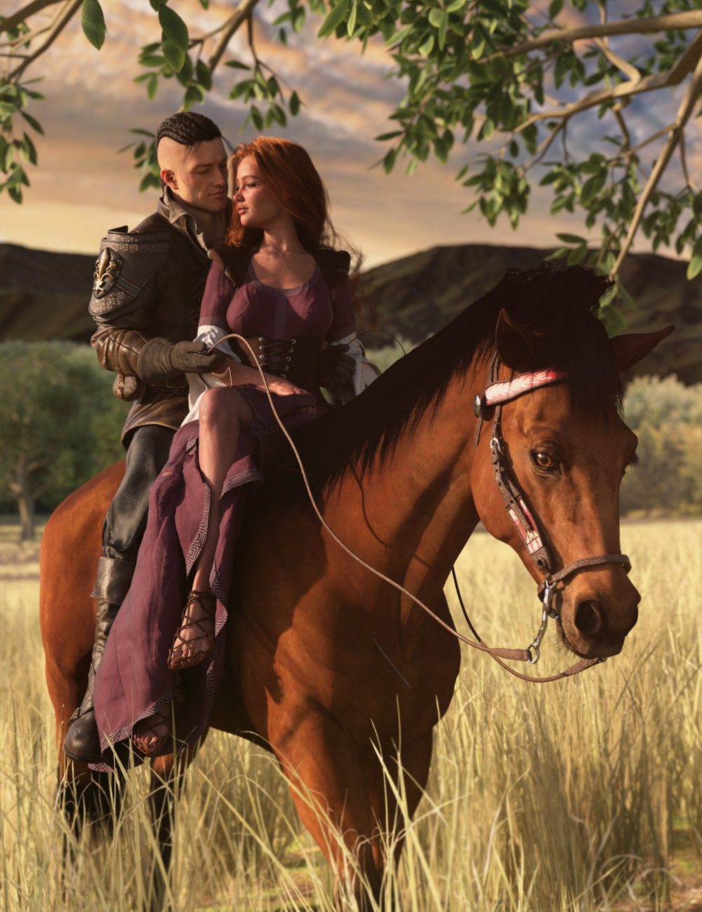 Unbreakable Bond Horse Riding Poses for Genesis 9 and Daz Horse 3
