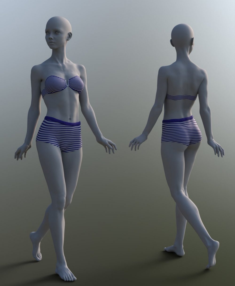BW Strapless Beach Outfits 01 for Genesis 9, 8.1, and 8 Female