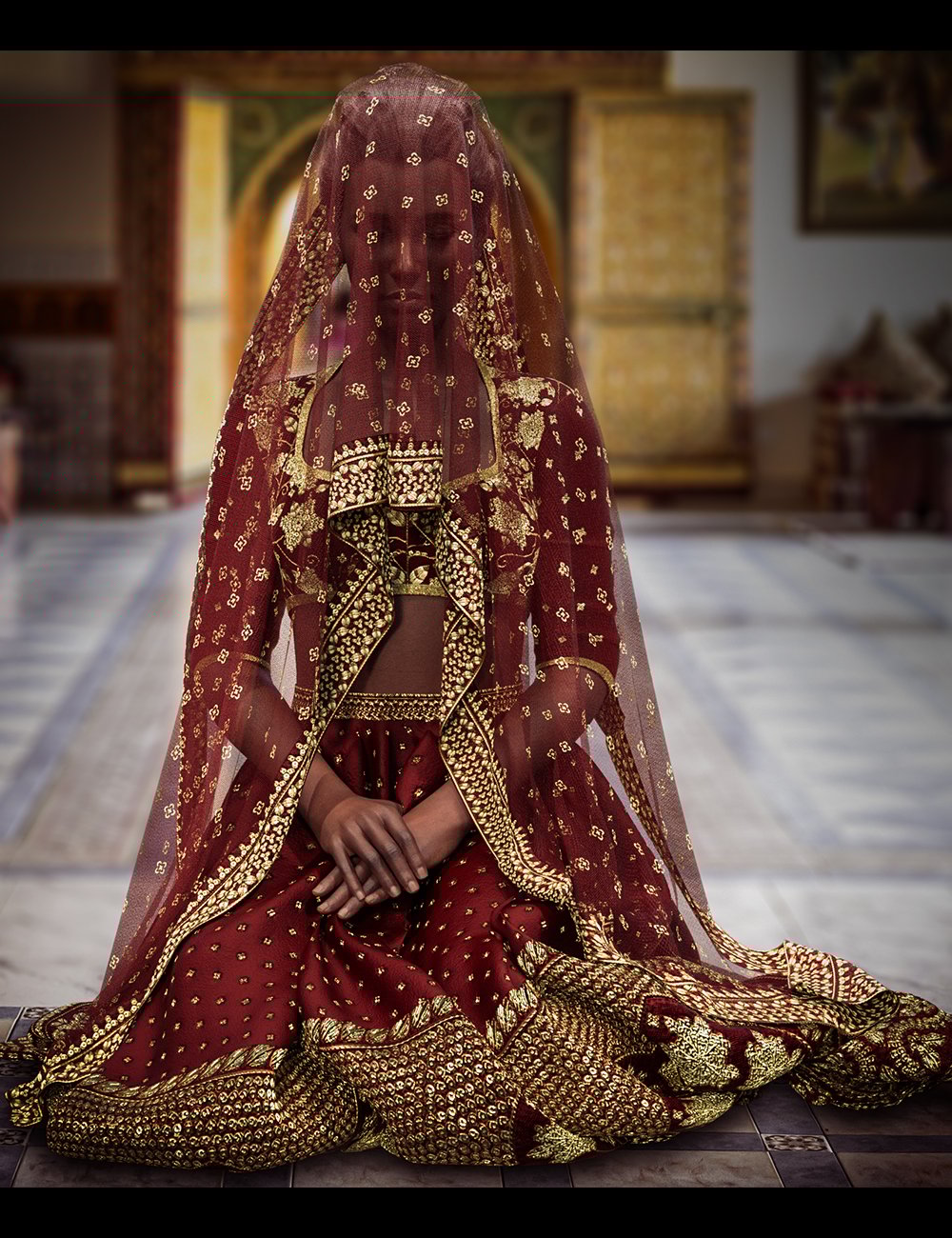 dForce Indian Bride Outfit for Genesis 9