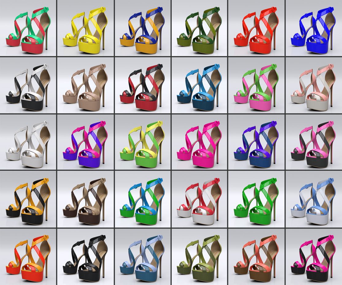 HL Color Block Stiletto Heels for Genesis 9, 8, and 8.1 Female