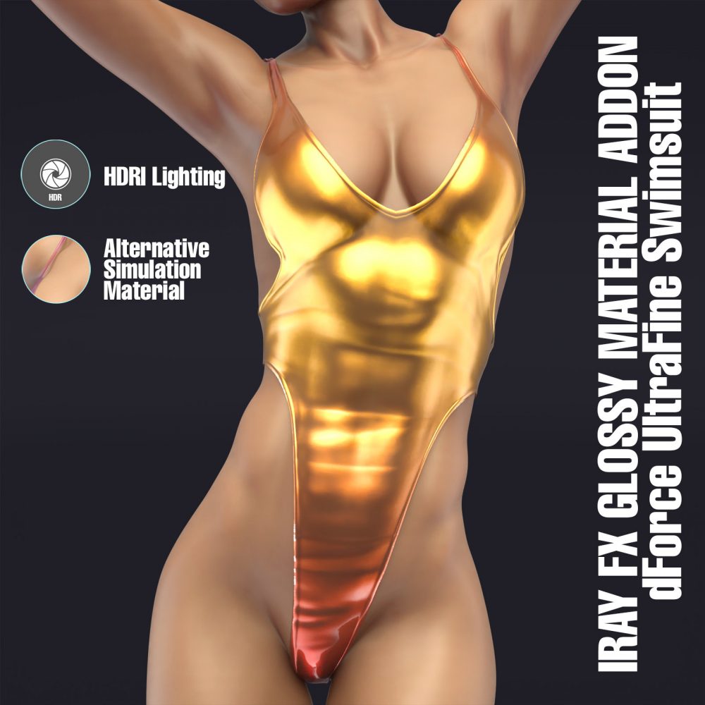 Iray Glossy FX Material Addon for UltraFine Swimsuit