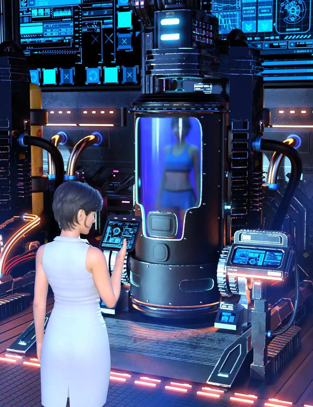 Sci-Fi Cryogenic Chamber ⋆ Freebies Daz 3D