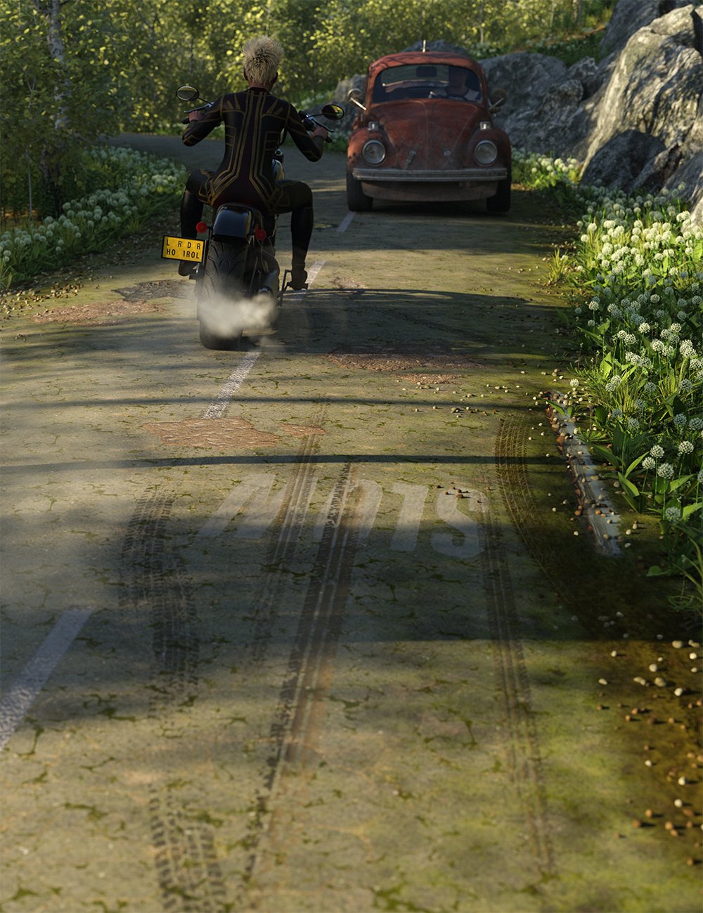 Tire Tracks and Road Rut Decals