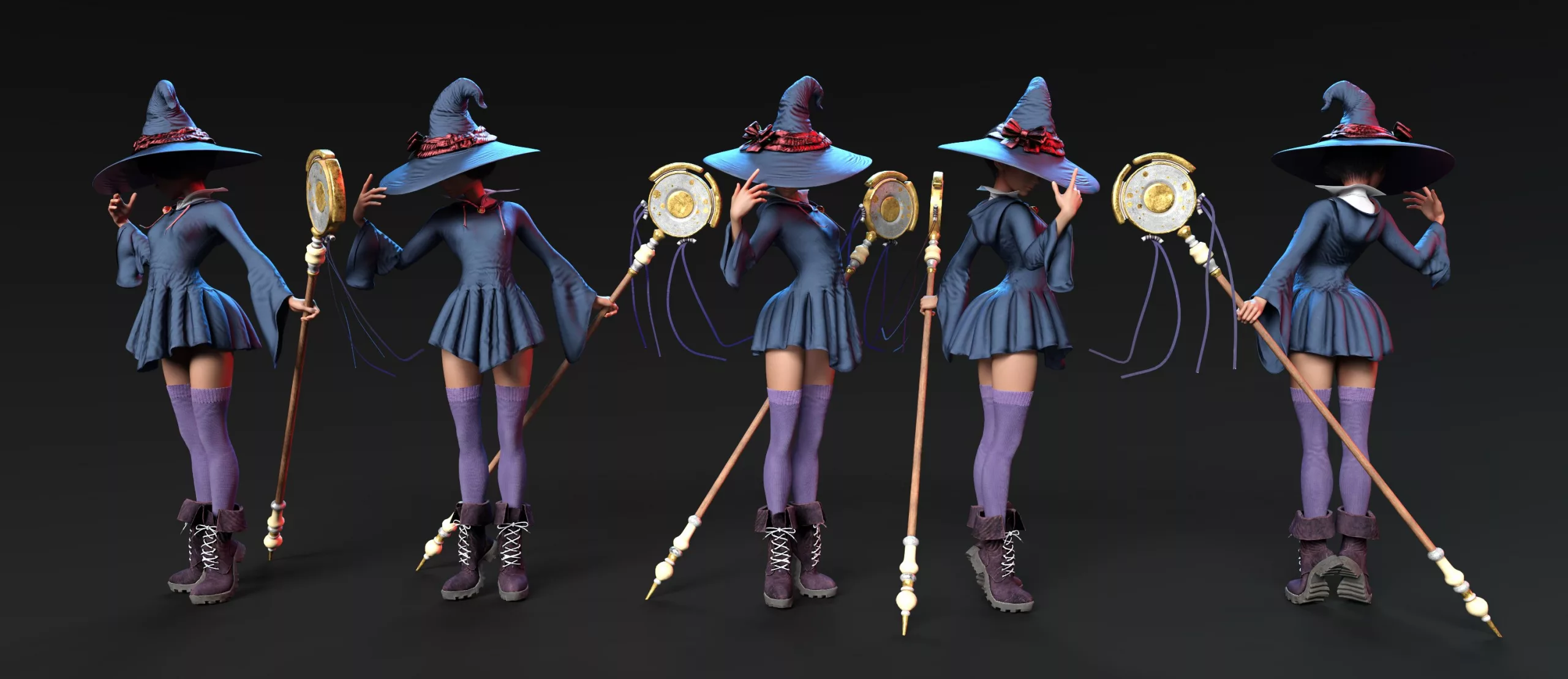 dForce Belladonna's Broomstick Brigade Novice Witch Outfit for Genesis 9