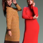 dForce High Collar Sweater Dress for Genesis 9, 8, and 8.1