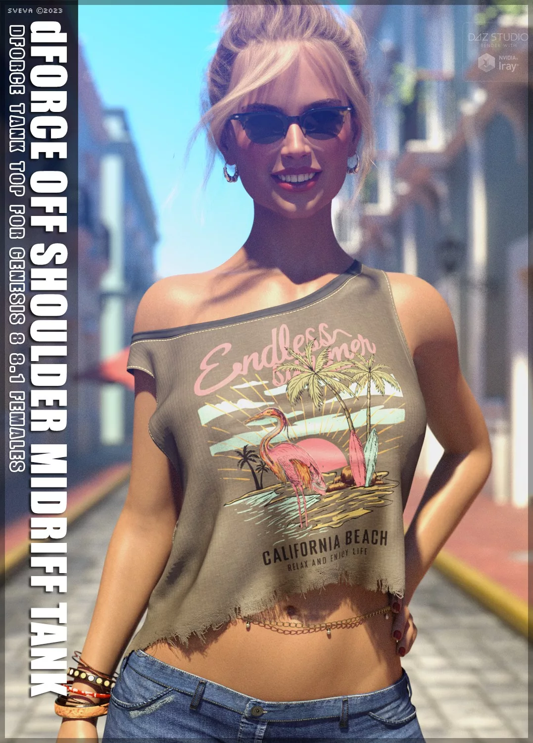 dForce Off Shoulder Midriff Tank G8G8.1F