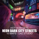 Hot HDRI Sets - Neon Dark City Streets - DAZ Studio