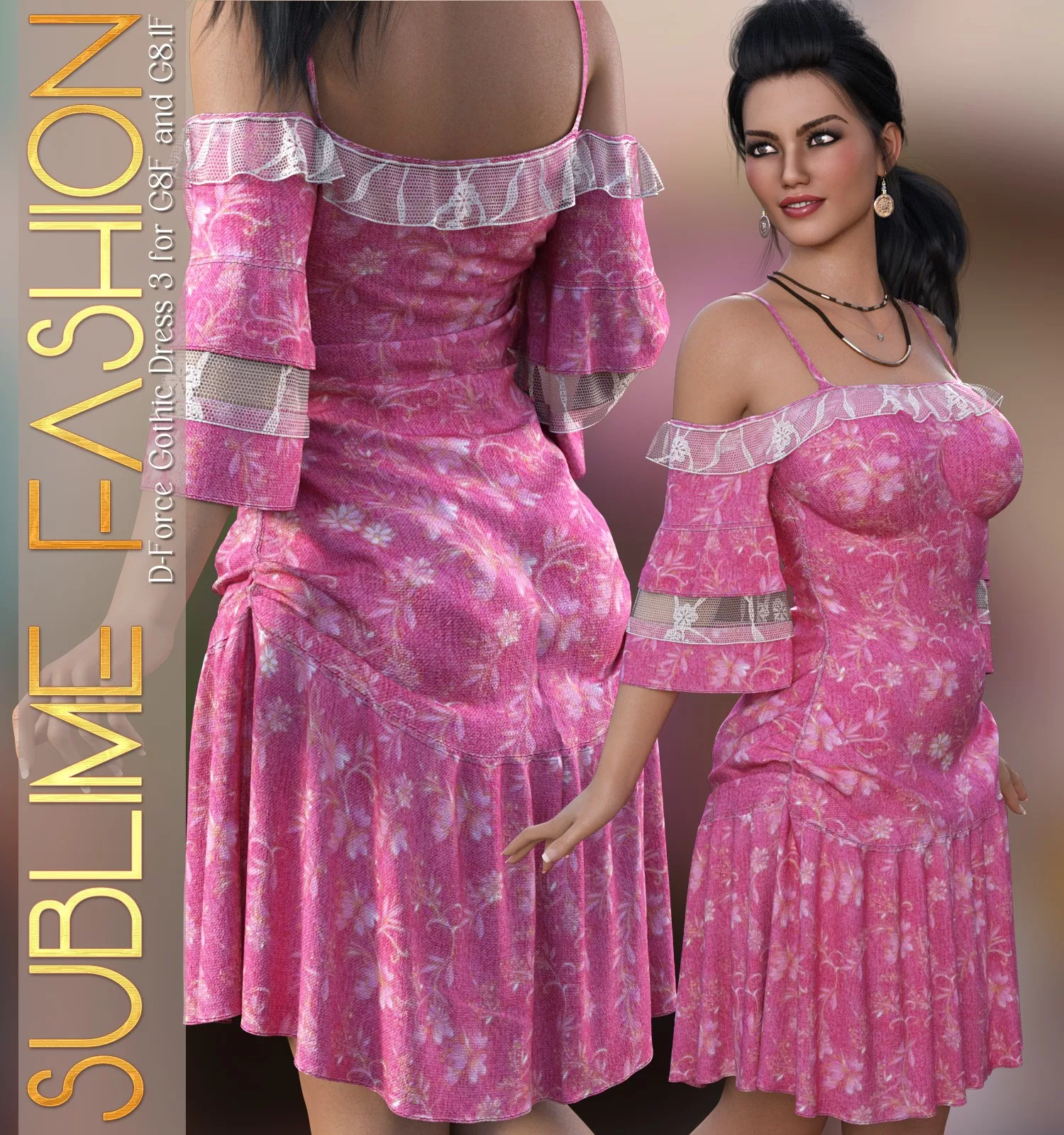 Sublime Fashion for D-Force Gothic Dress 3 for G8F and G8.1F