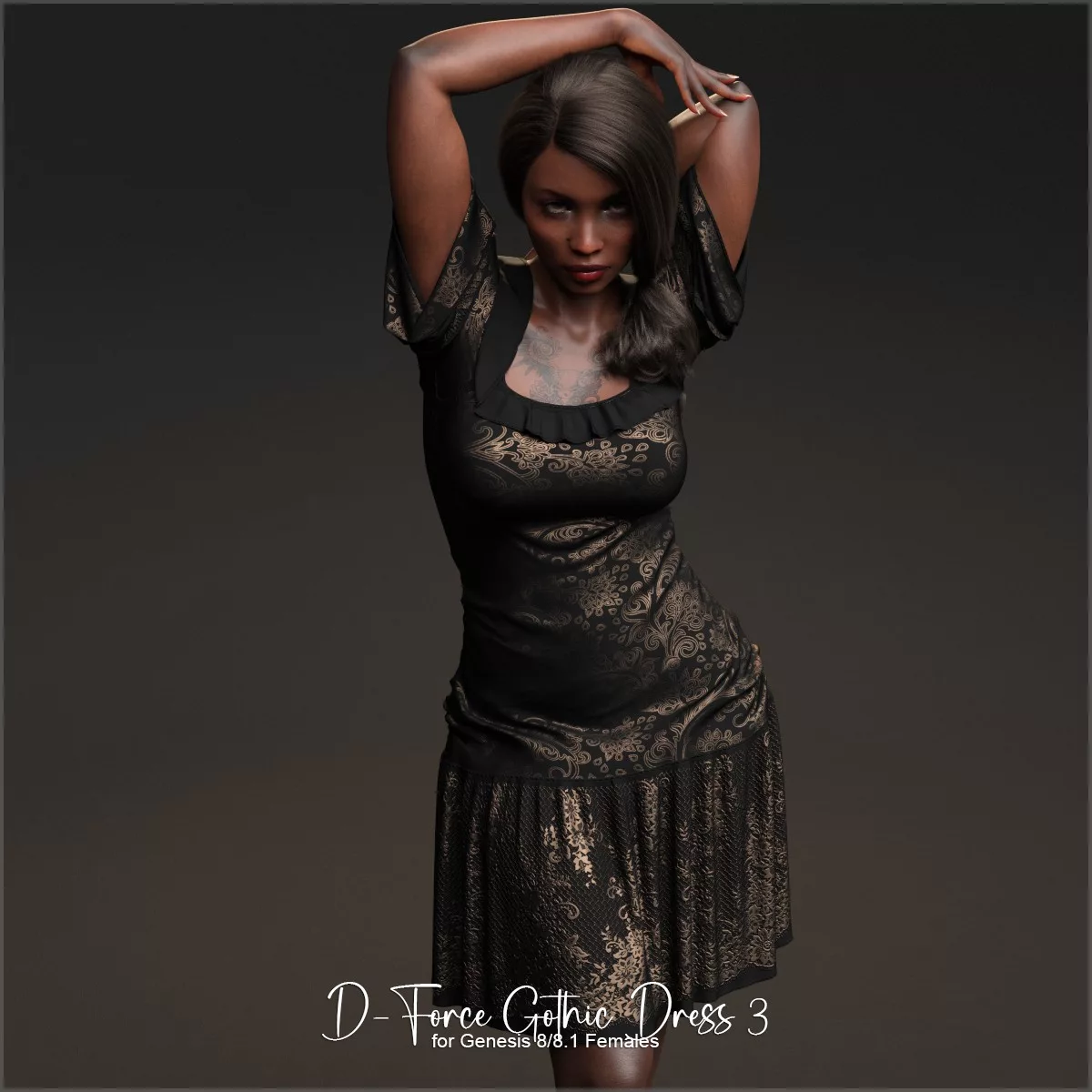 D-Force Gothic Dress 3 for G8F and G8.1F