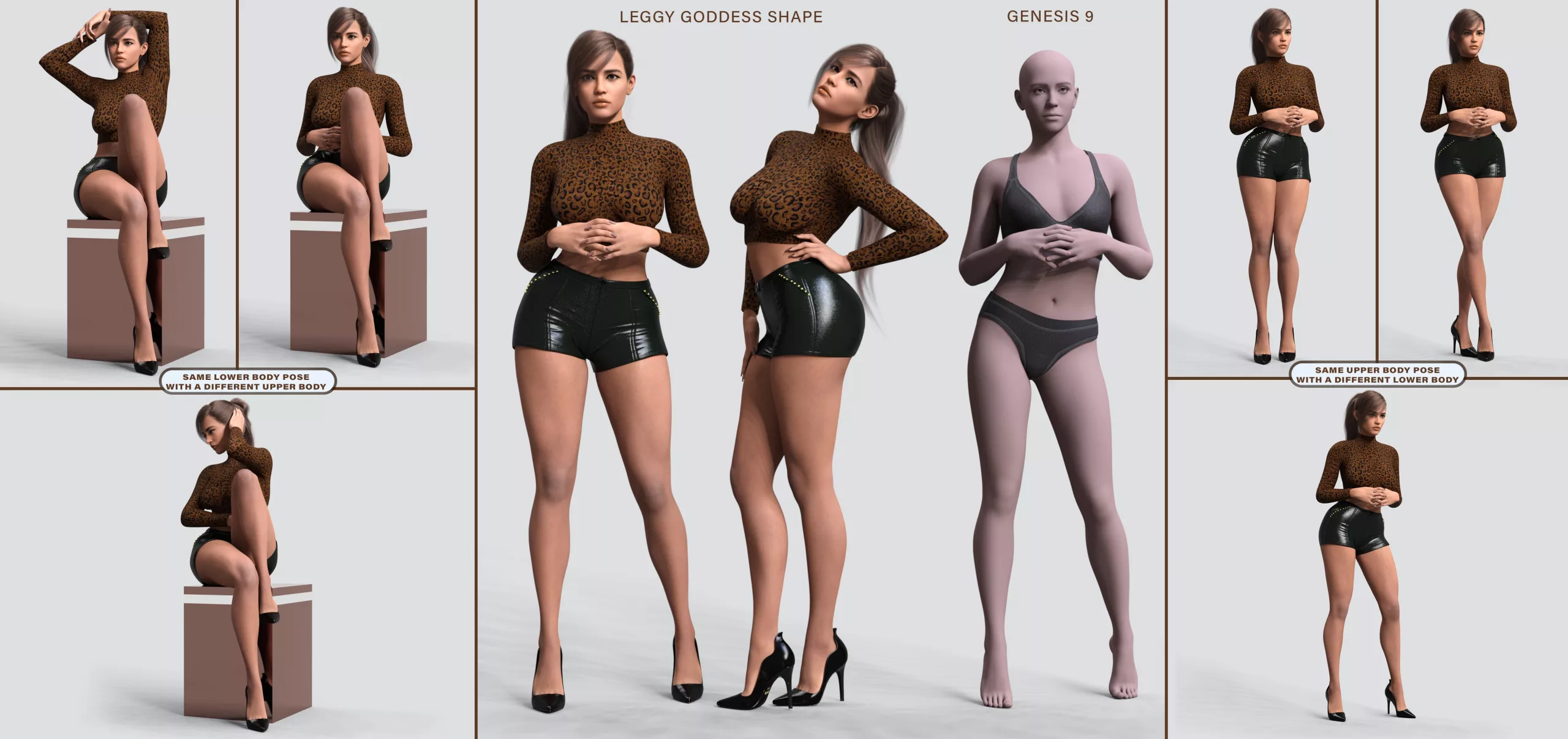 Z Leggy Goddess Shape and Pose Mega Set for Genesis 9