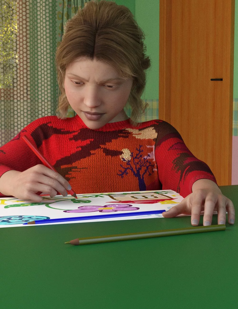 Child Morph and Poses for dForce Play Bedroom