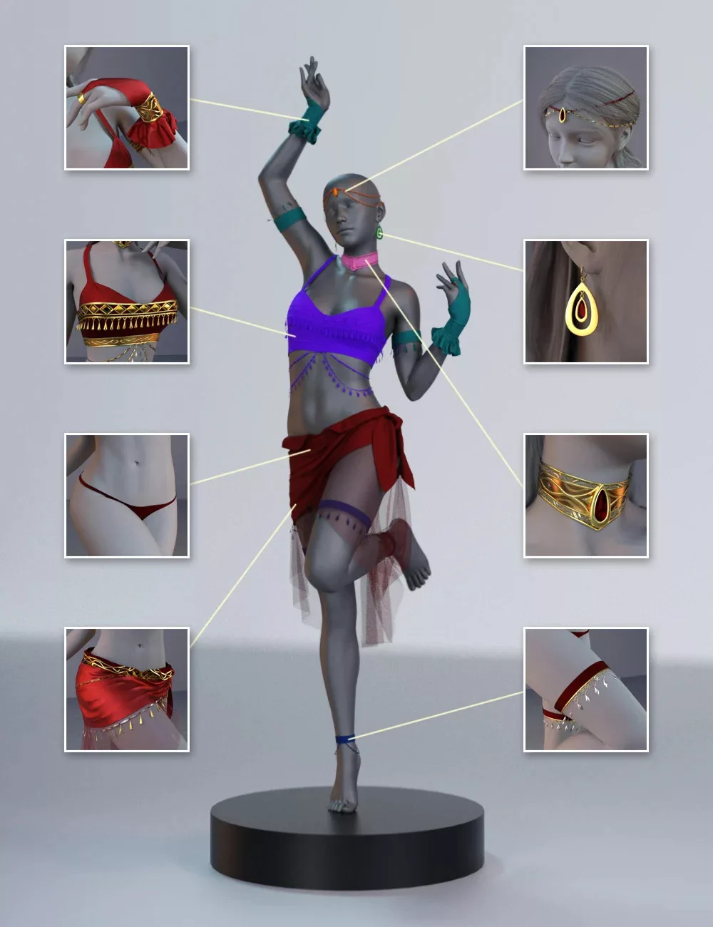 dForce MKTG Star Dancer Outfit for Genesis 9, 8.1 and 8 Female