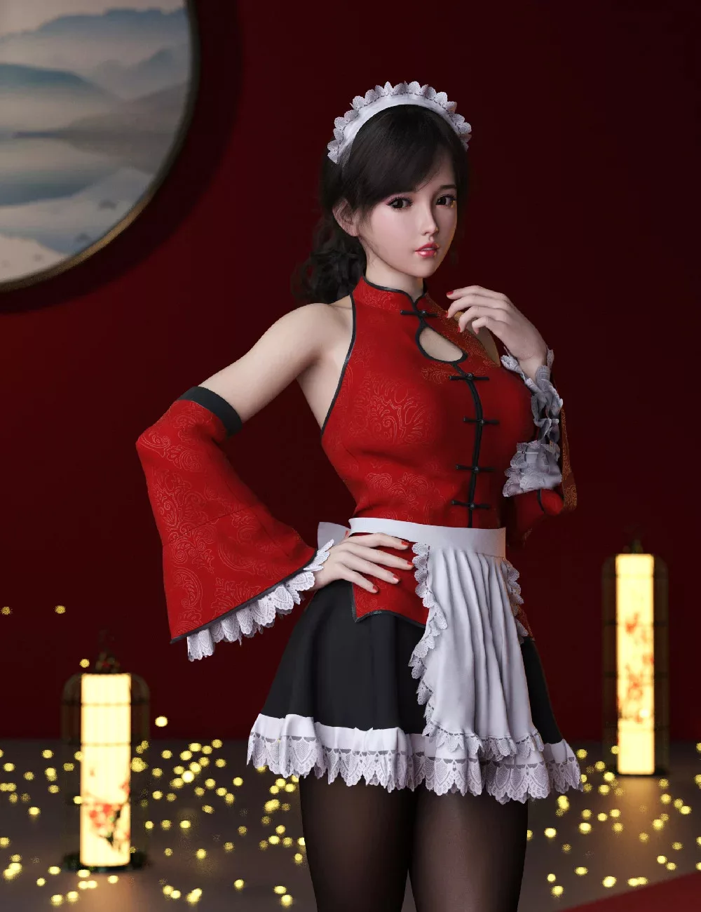 dForce MKTG Summer Maid Outfit for Genesis 8.1 and 9