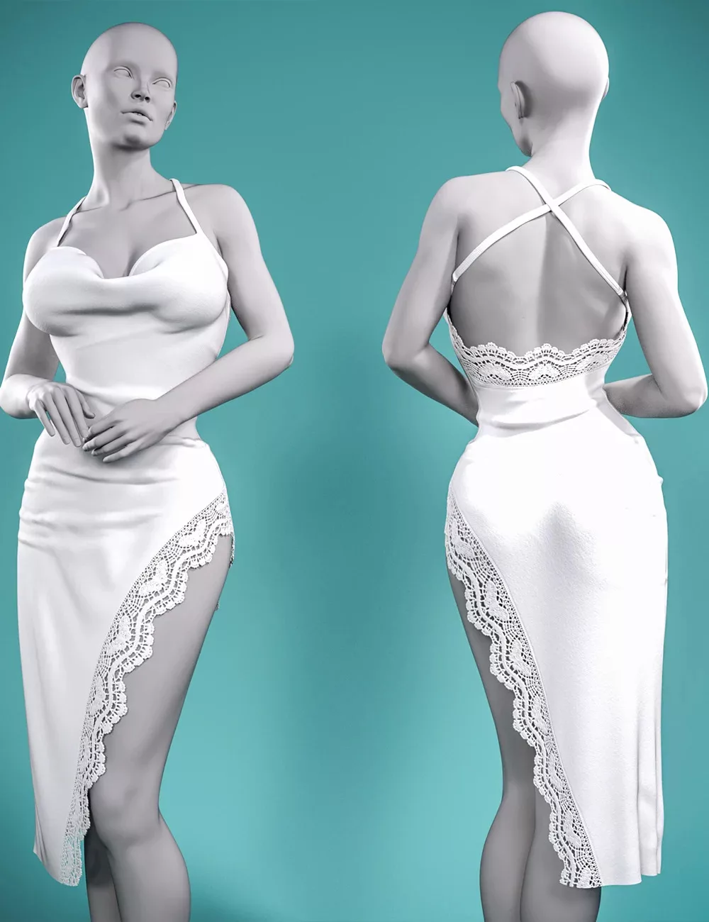 dForce Maxi Dress Outfit for Genesis 9, 8 and 8.1 Females