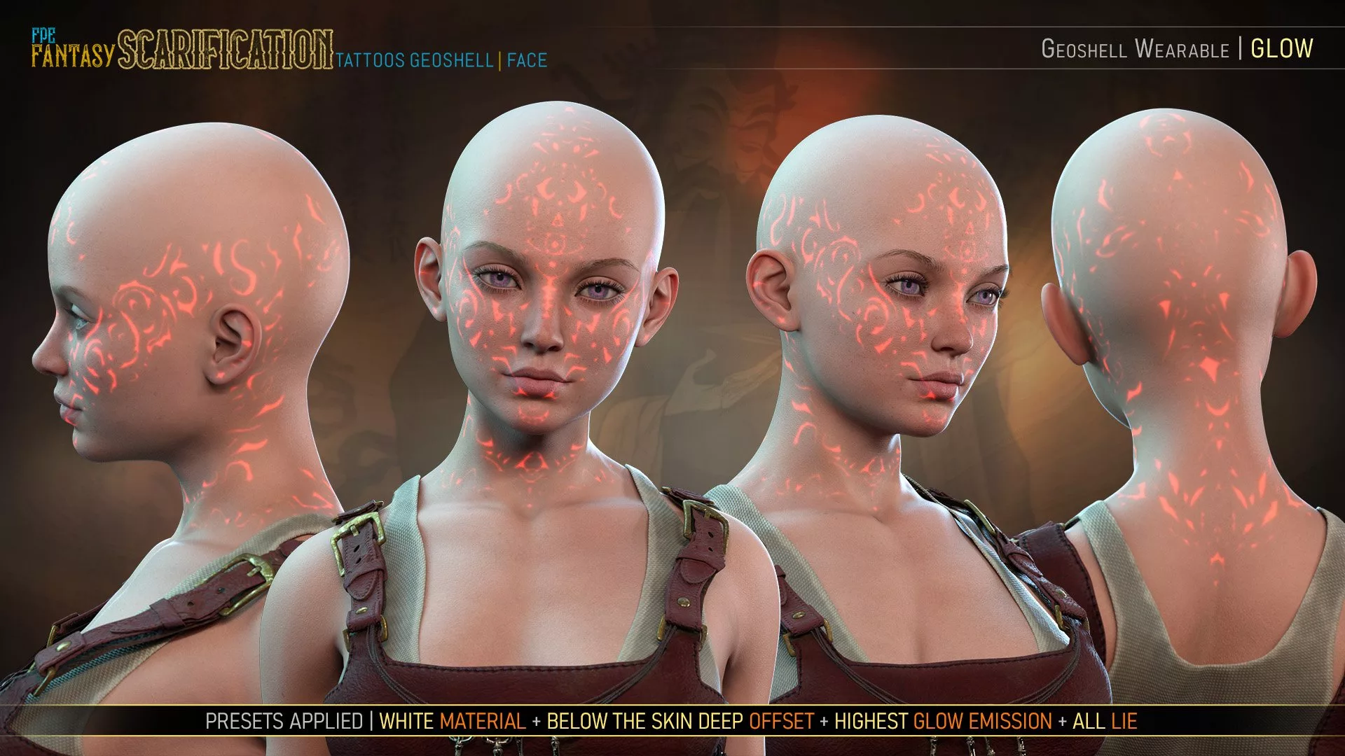 FPE Face Fantasy Scarification Shell 2 for Genesis 8.1 Female