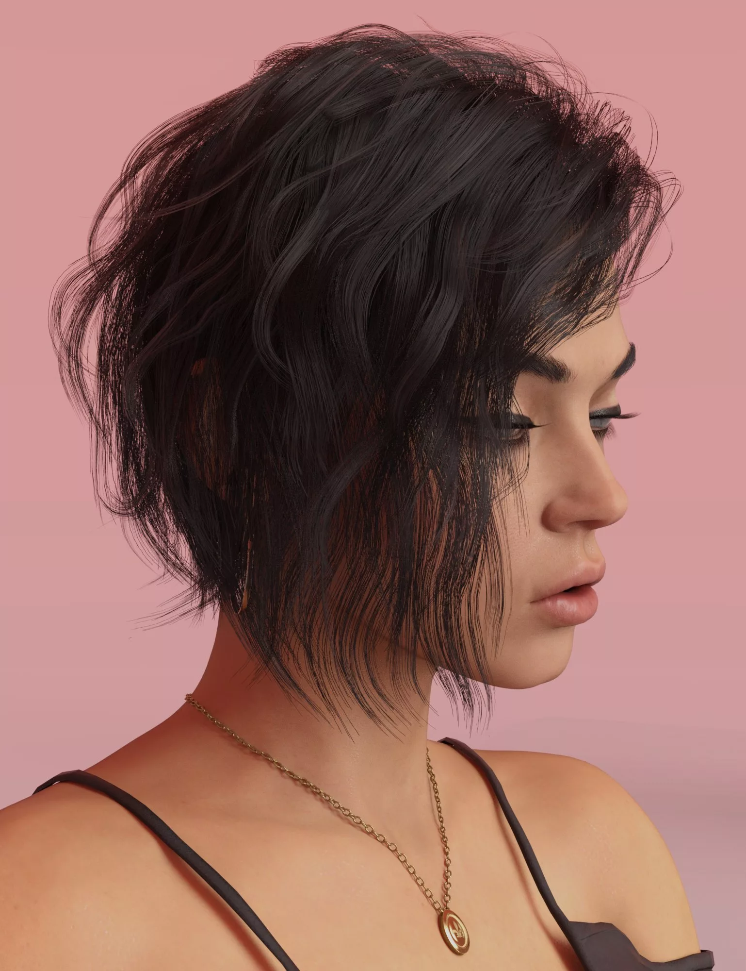 HS Side Swept Bangs Hair for Genesis 9, Genesis 8, and Genesis 8.1 Females