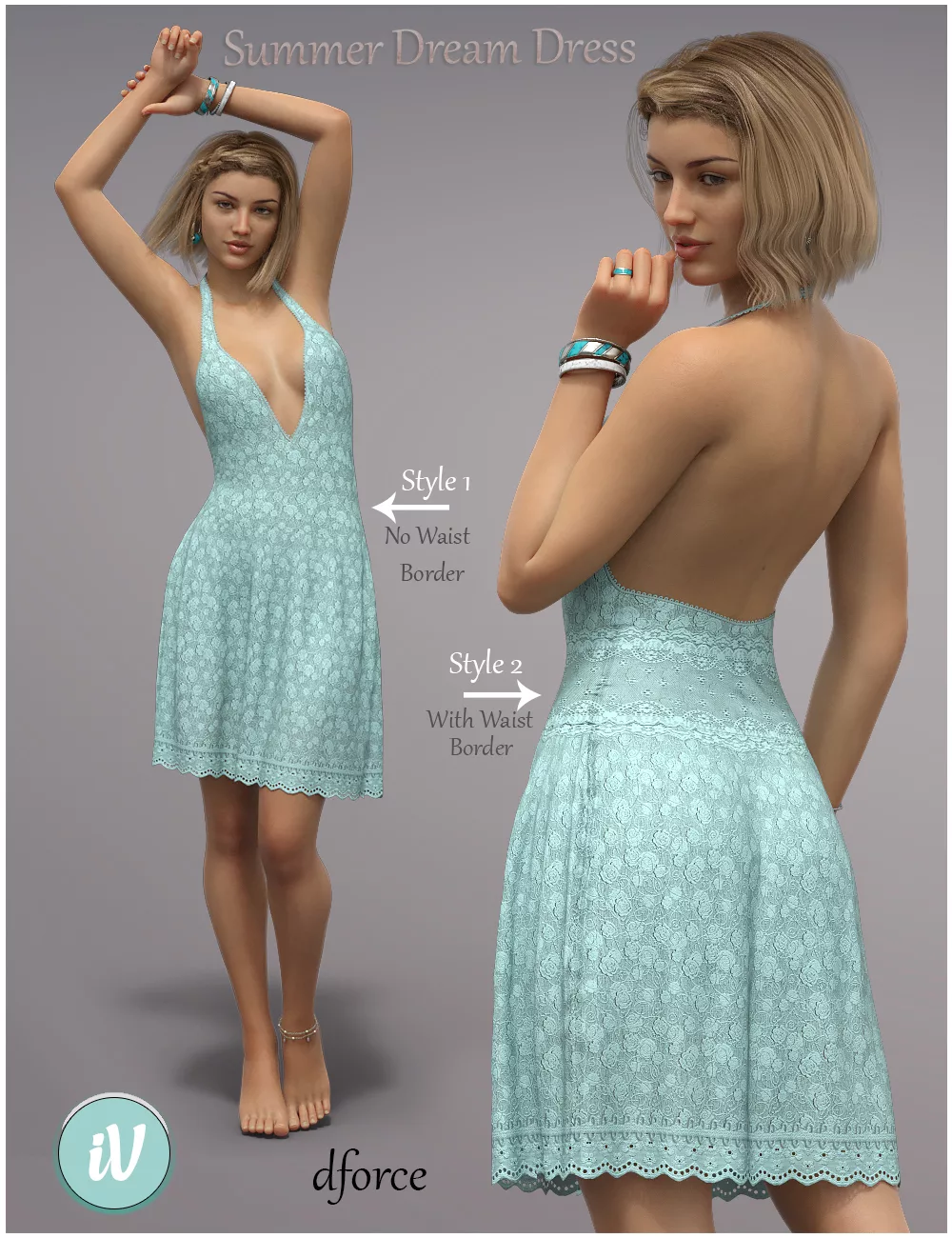 dForce iV Summer Dream Dress for Genesis 8 Female(s)