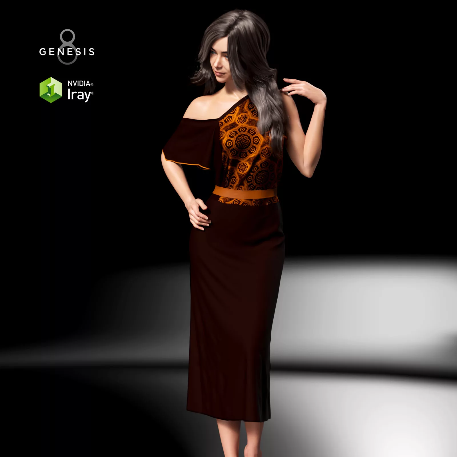 dForce Off Shoulder Elegance for Genesis 8 Females