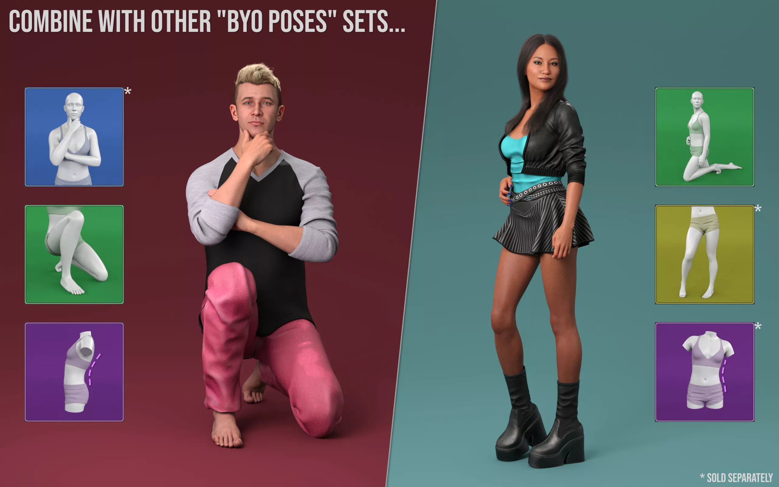 NG Build Your Own Kneeling Poses for Genesis 9