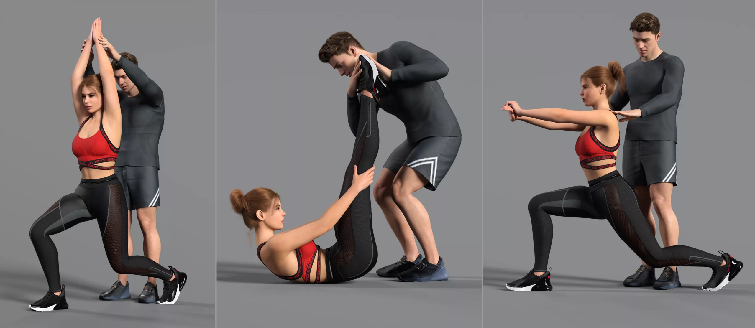 Z Personal Training Session Couple Poses for Genesis 9 and 8