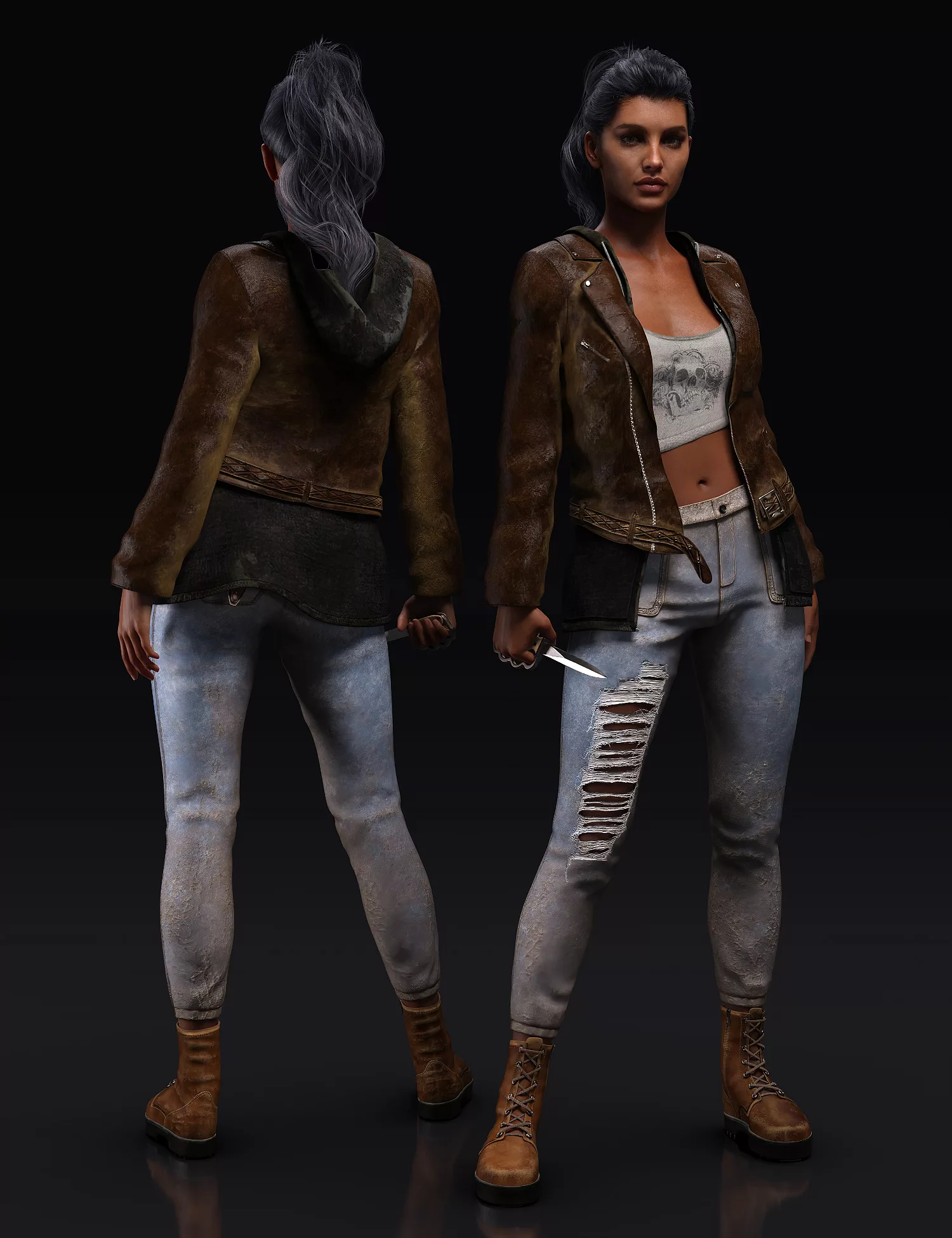 Survival Instinct Outfit for Genesis 8 and 8.1 Females