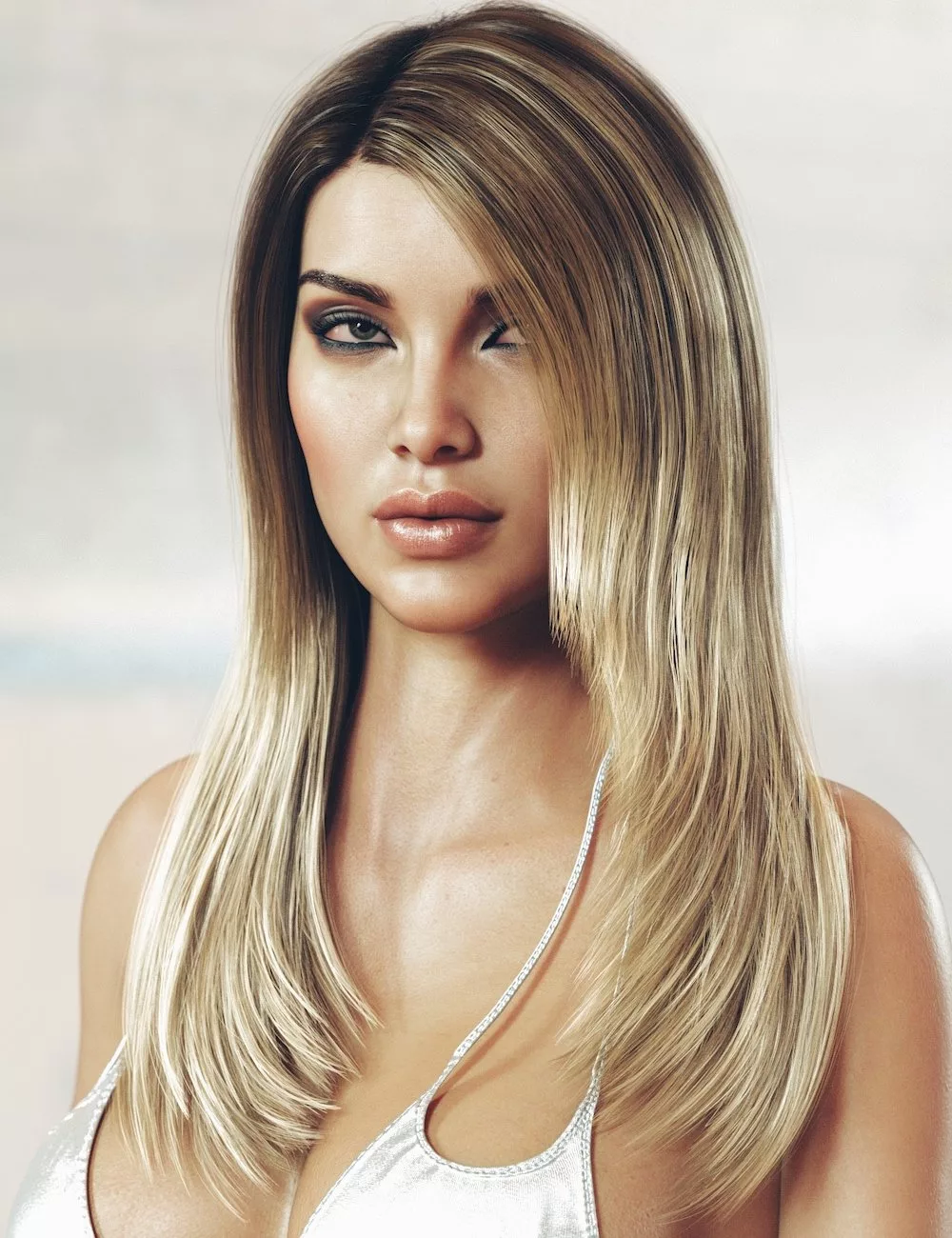 dForce Classic Long Side Bangs Hair for Genesis 9 and 8 Female