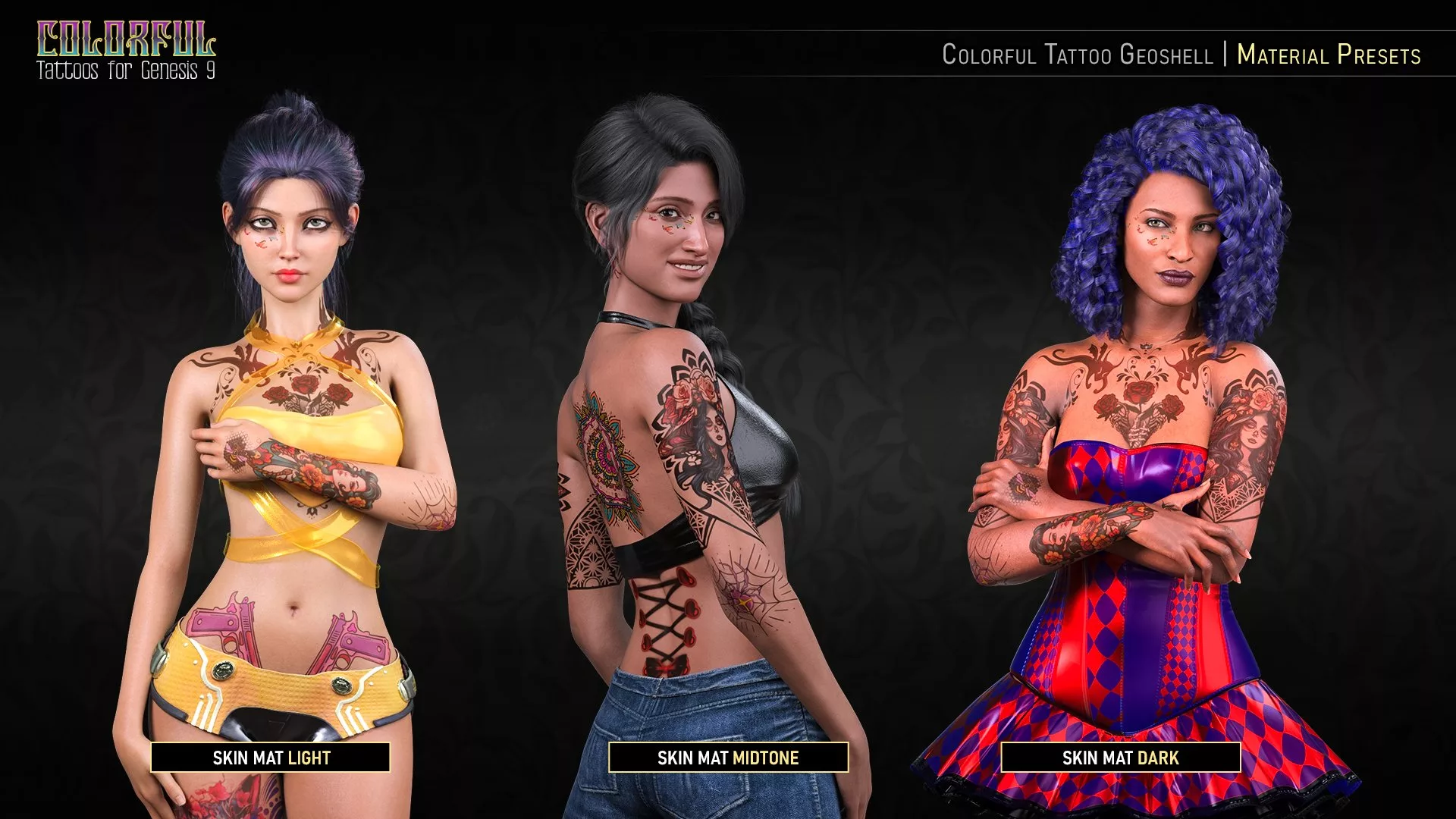 FPE Colorful Tattoos for Genesis 9