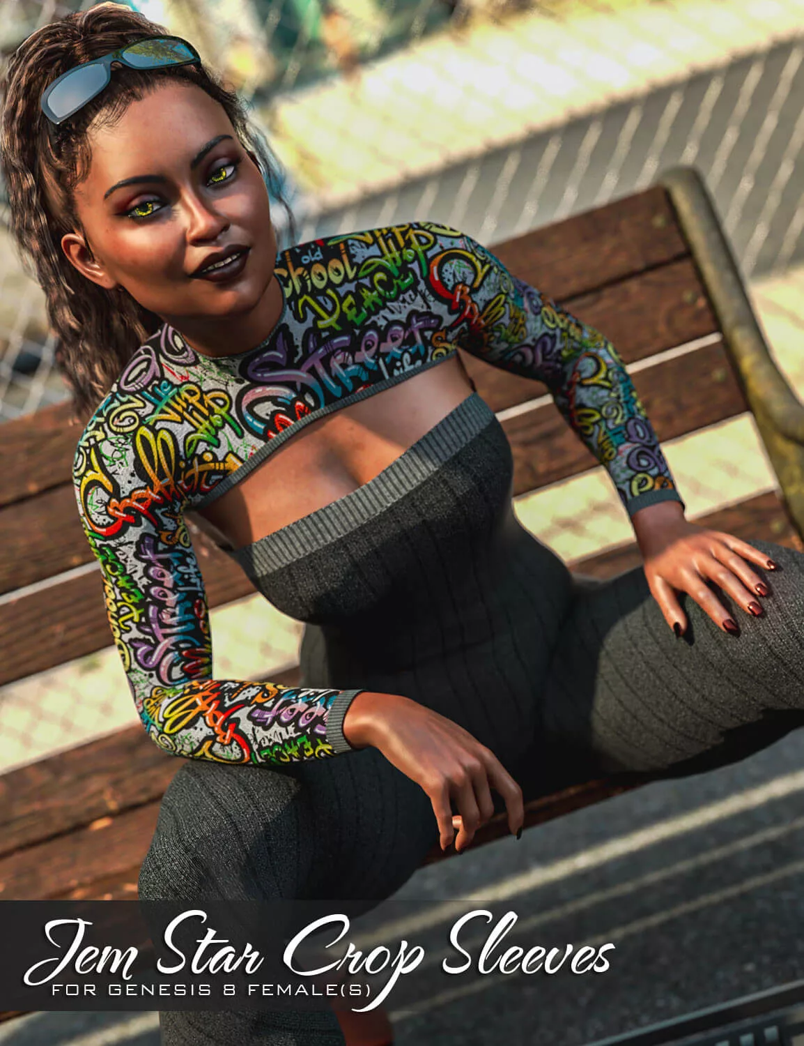 Jem Star Crop Sleeves for Genesis 8 Female