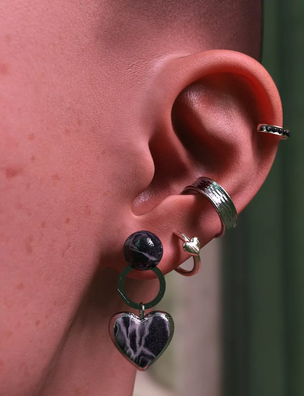 M3D Stone Jewelry Earring Pack for Genesis 9