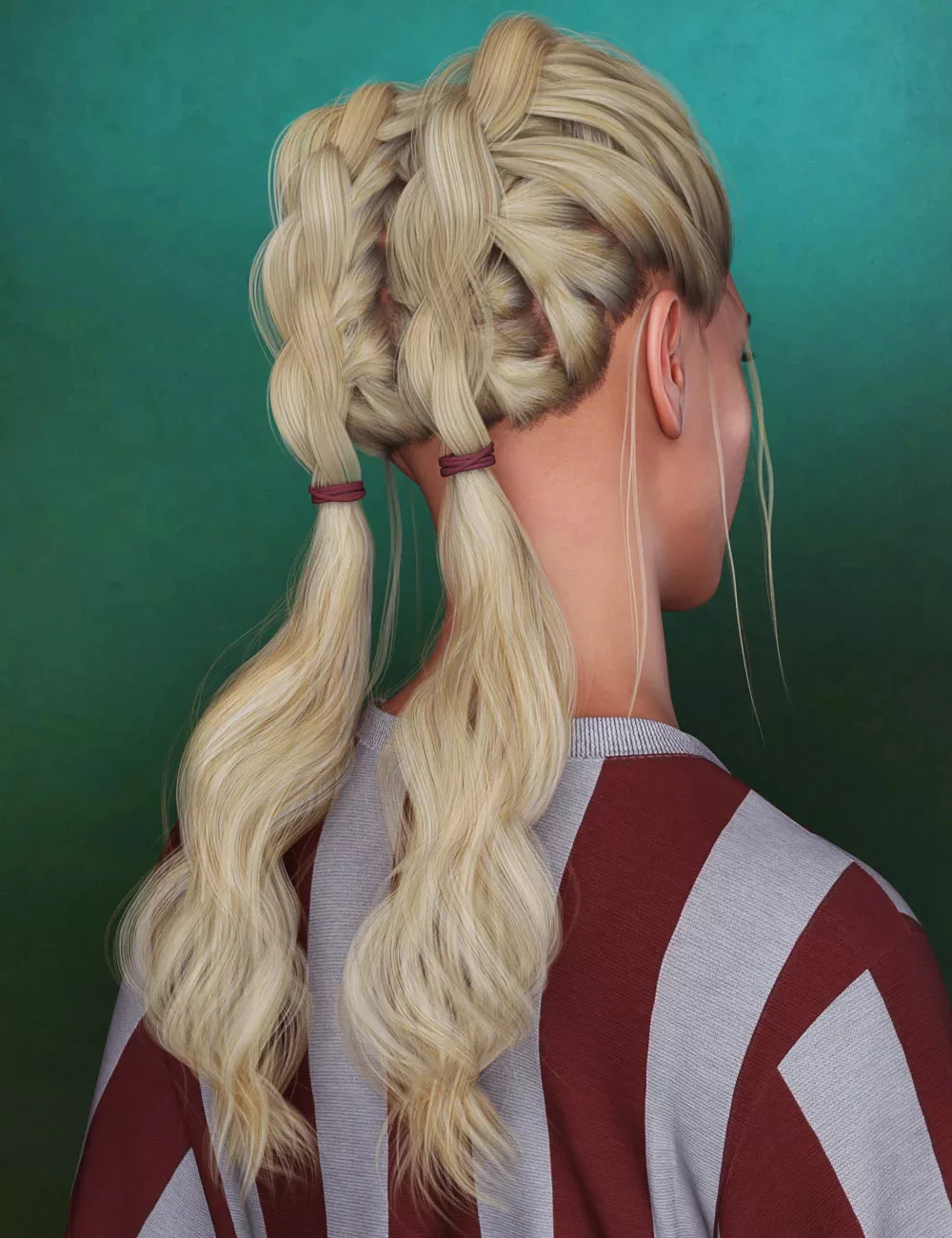 CL Sporty Braided Hair for Genesis 9