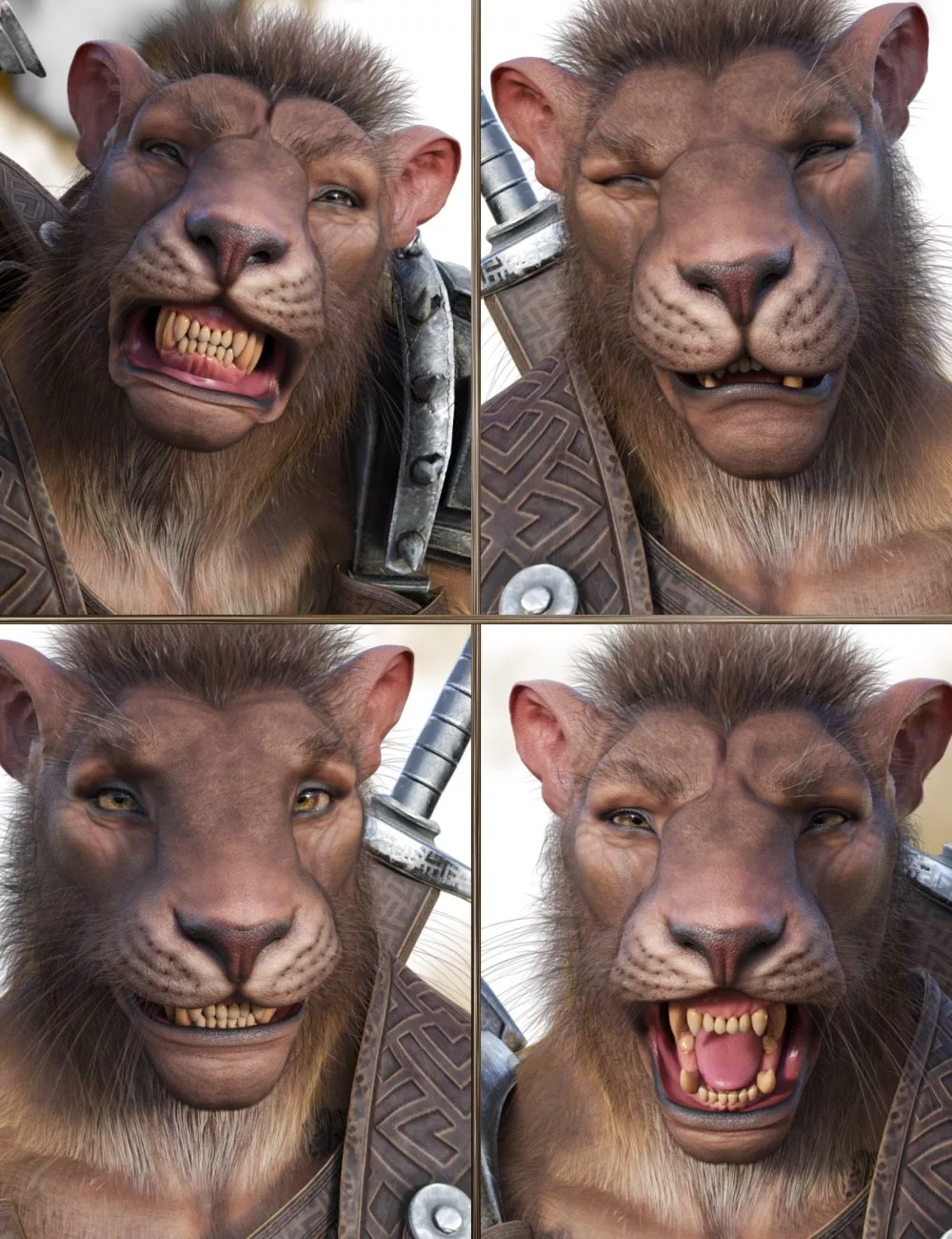 JW The Lion Expressions for Lahr the Lion
