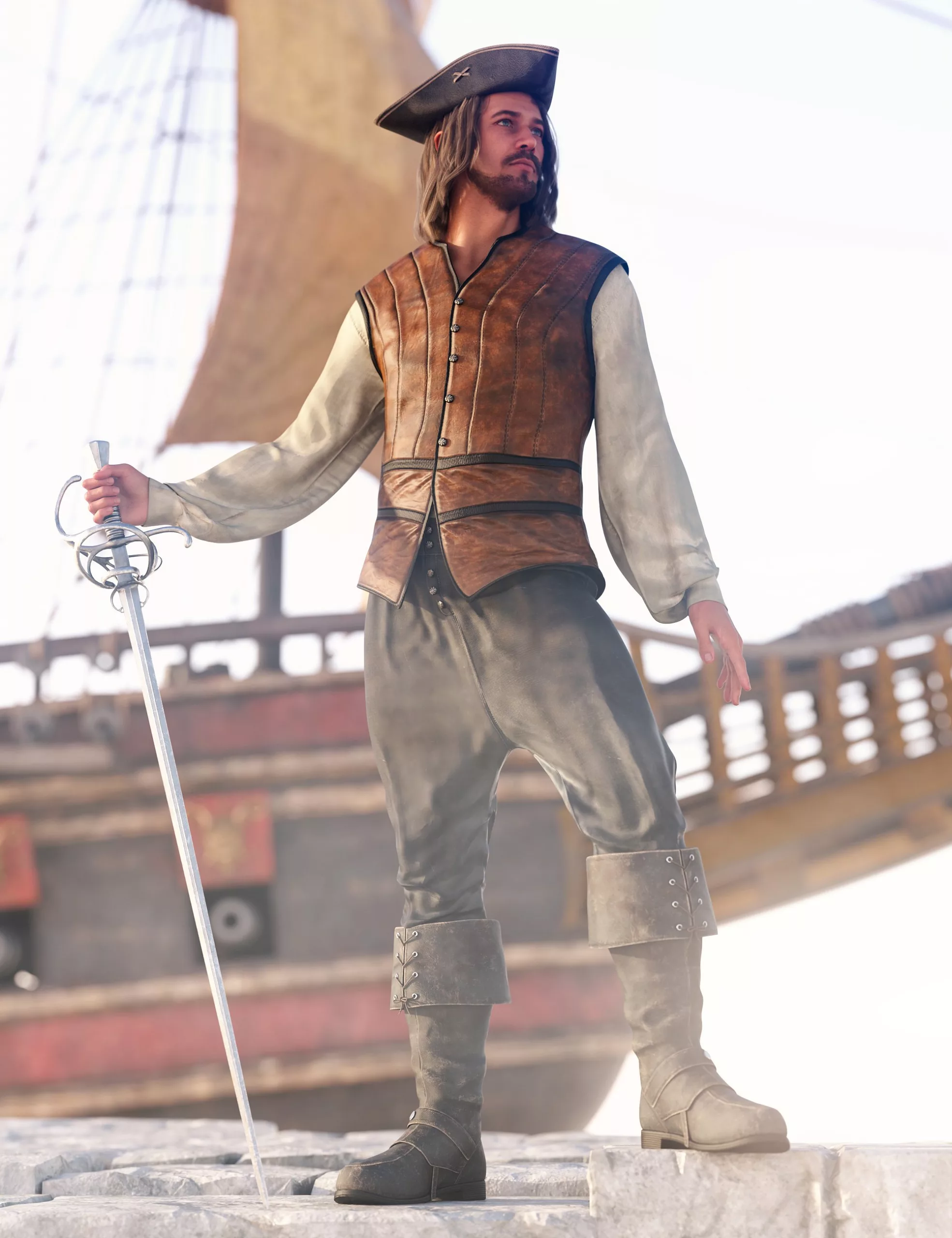 dForce Brave Corsair Outfit for Genesis 9