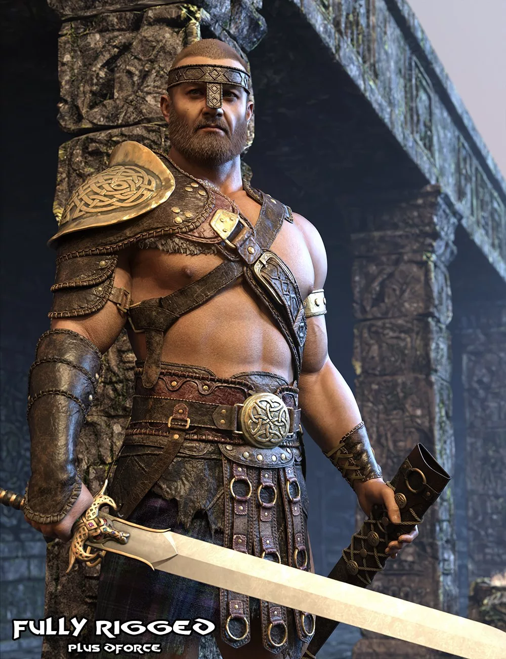 dForce Classic Barbarian Armor HD for Genesis 9