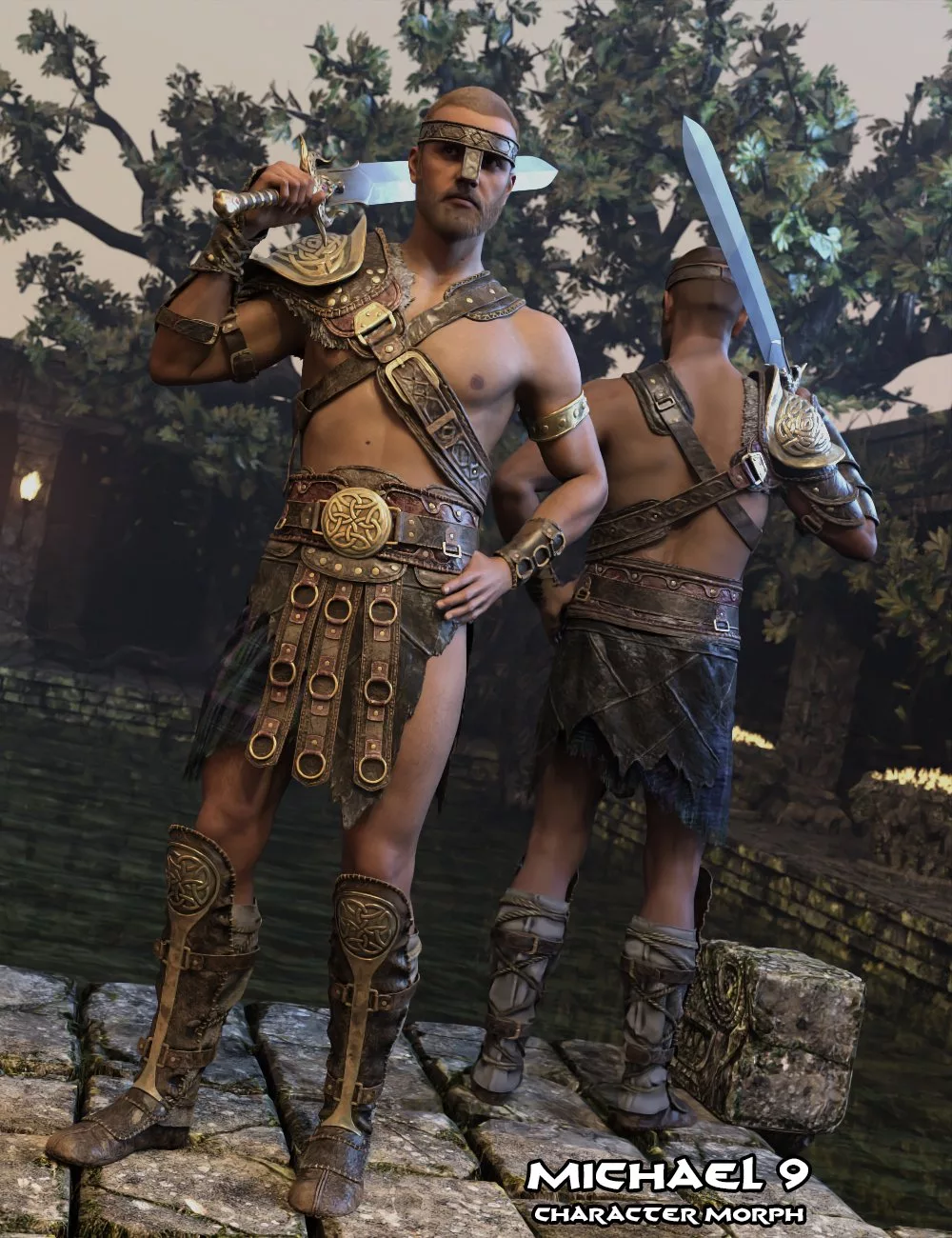 dForce Classic Barbarian Armor HD for Genesis 9