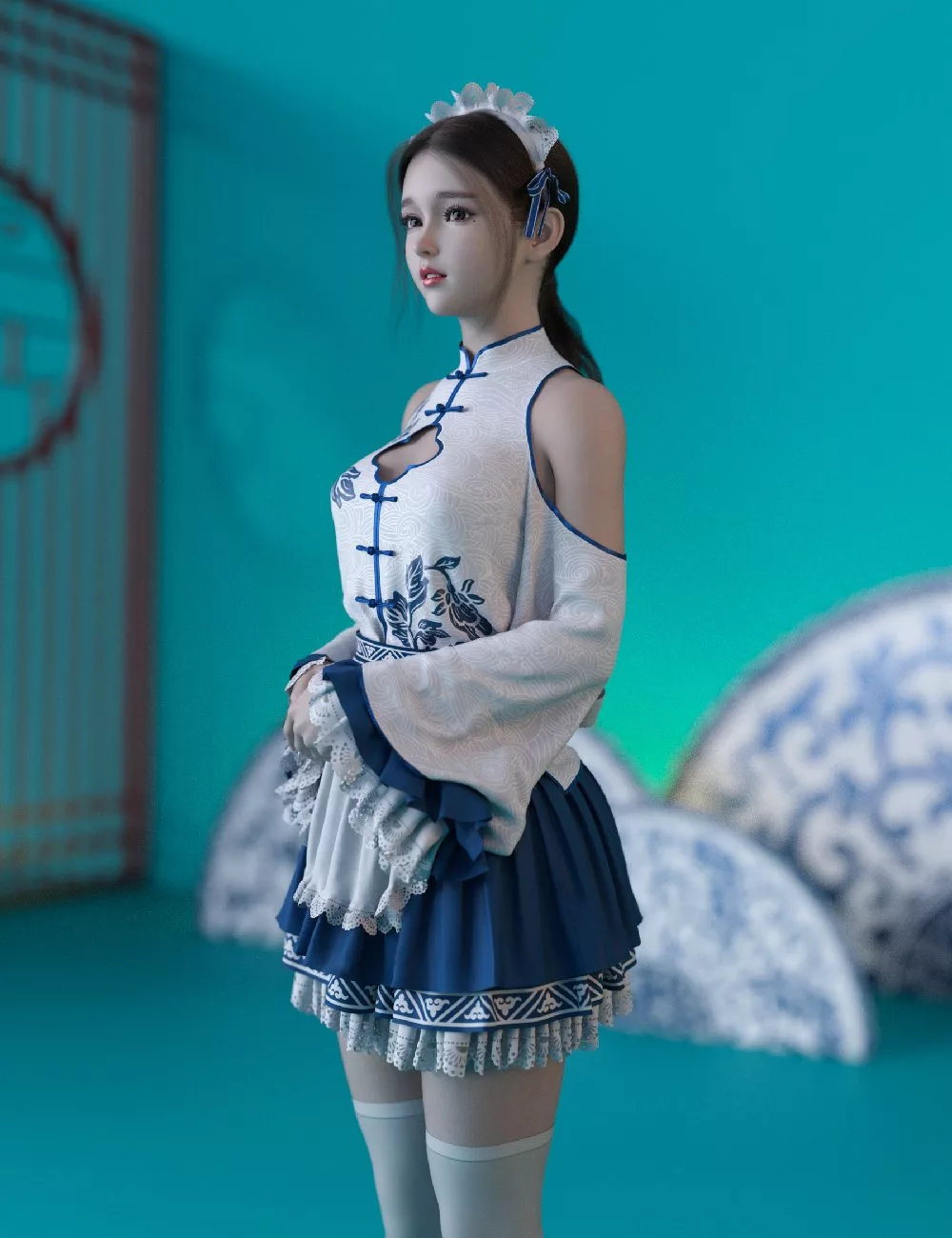 dForce MKTG Maid Outfit for Genesis 8.1 Females and Genesis 9