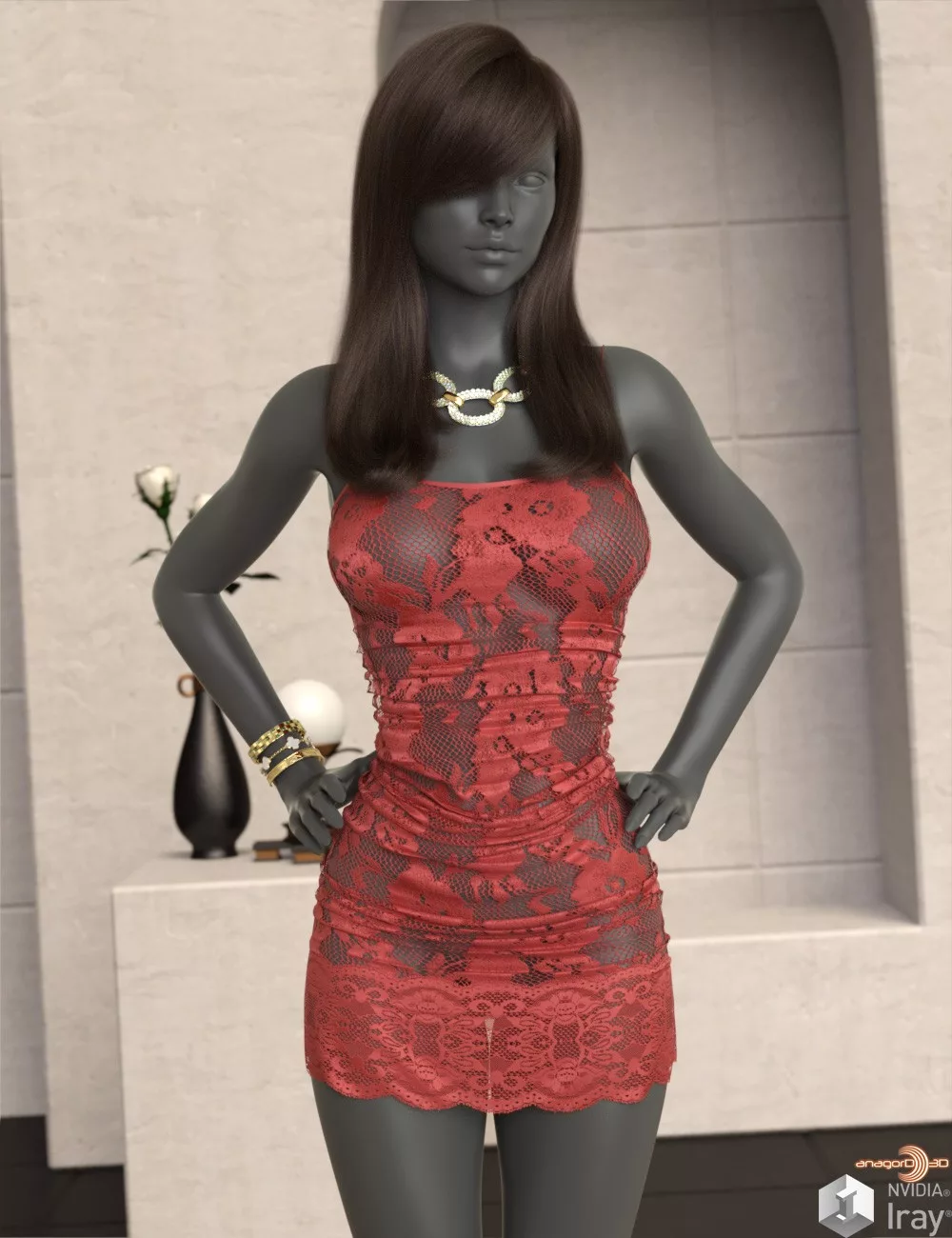 VERSUS - dForce Ruched Bodycon Dress for Genesis 8 & 8.1 Females and Genesis 9 F