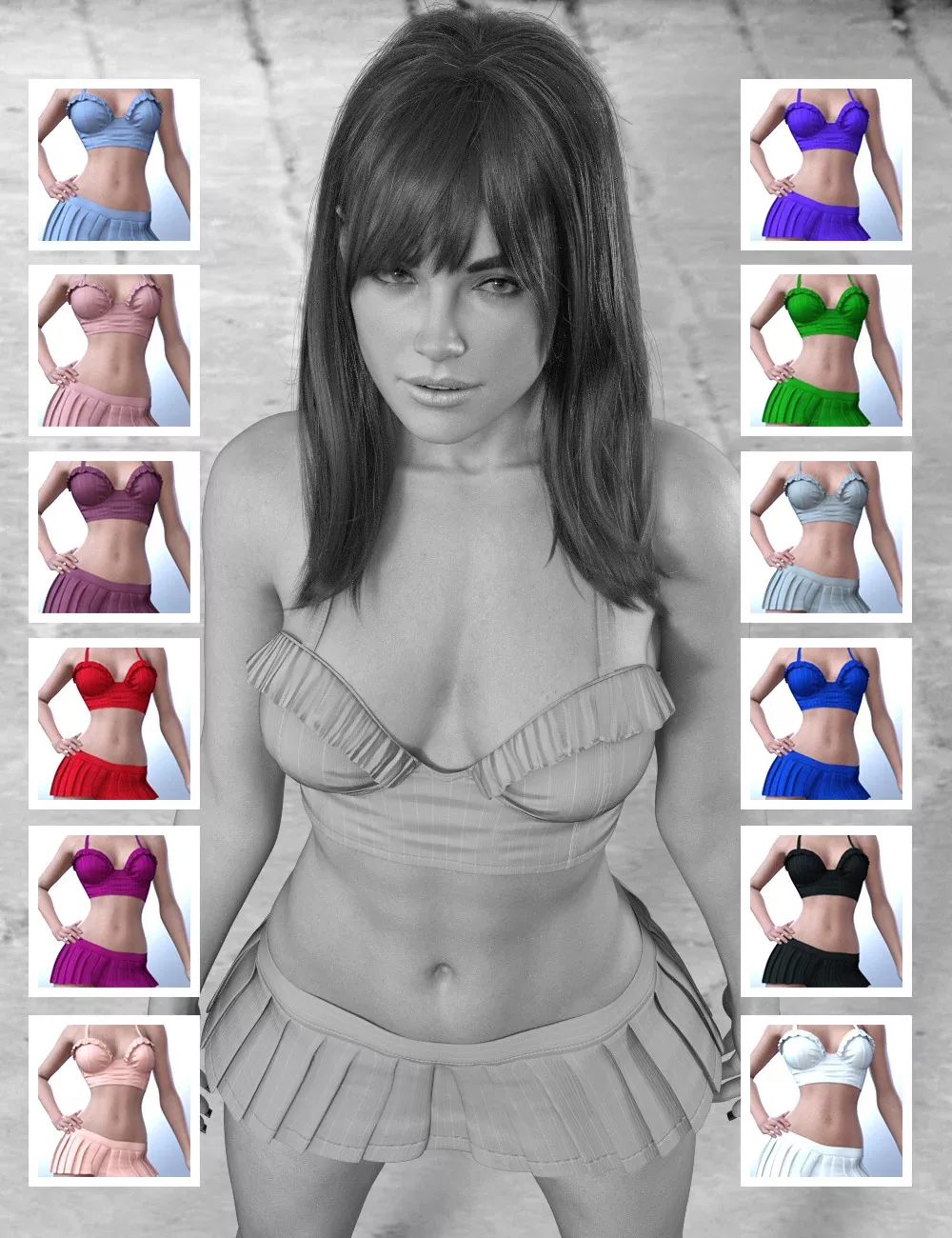 X Fashion Confident Skirt Outfit for Genesis 9