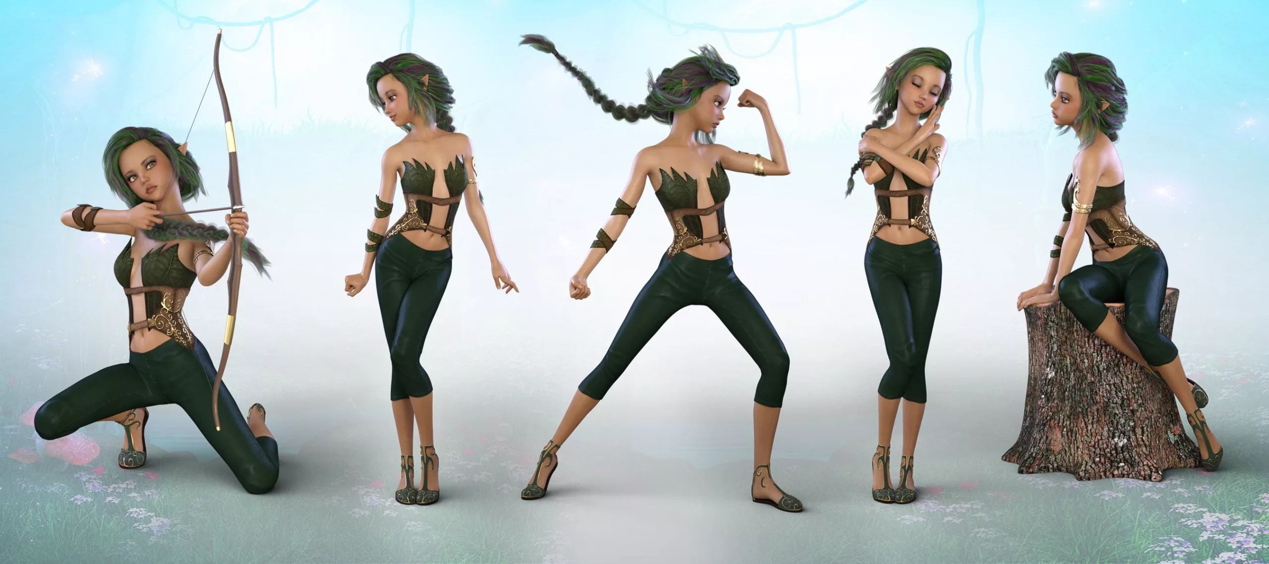 Z Elvish Princess - Poses, Partials and Expressions for Genesis 8 Female and Karyssa 8