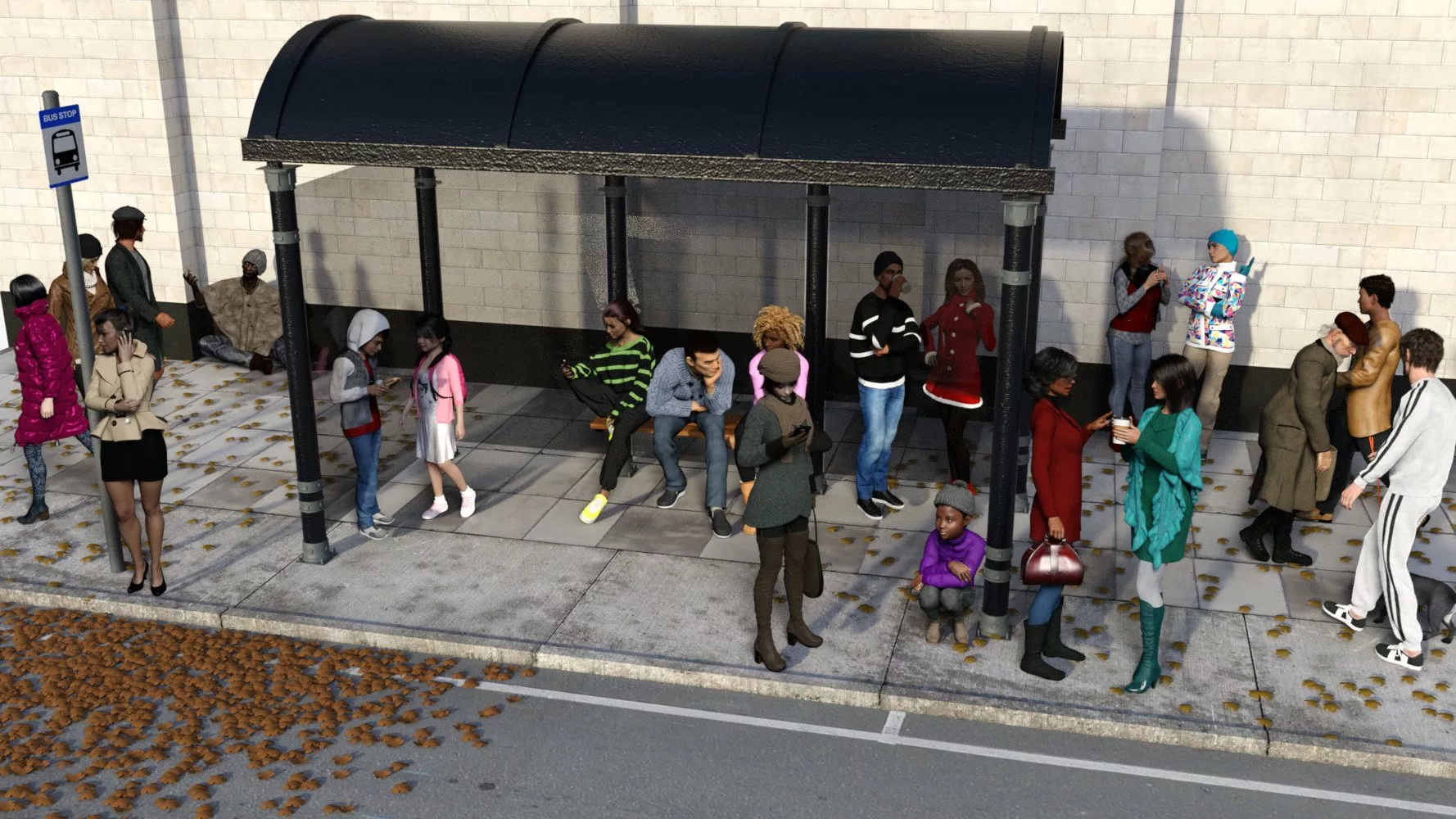 Now-Crowd Billboards - Autumn in the City - Children and Couples