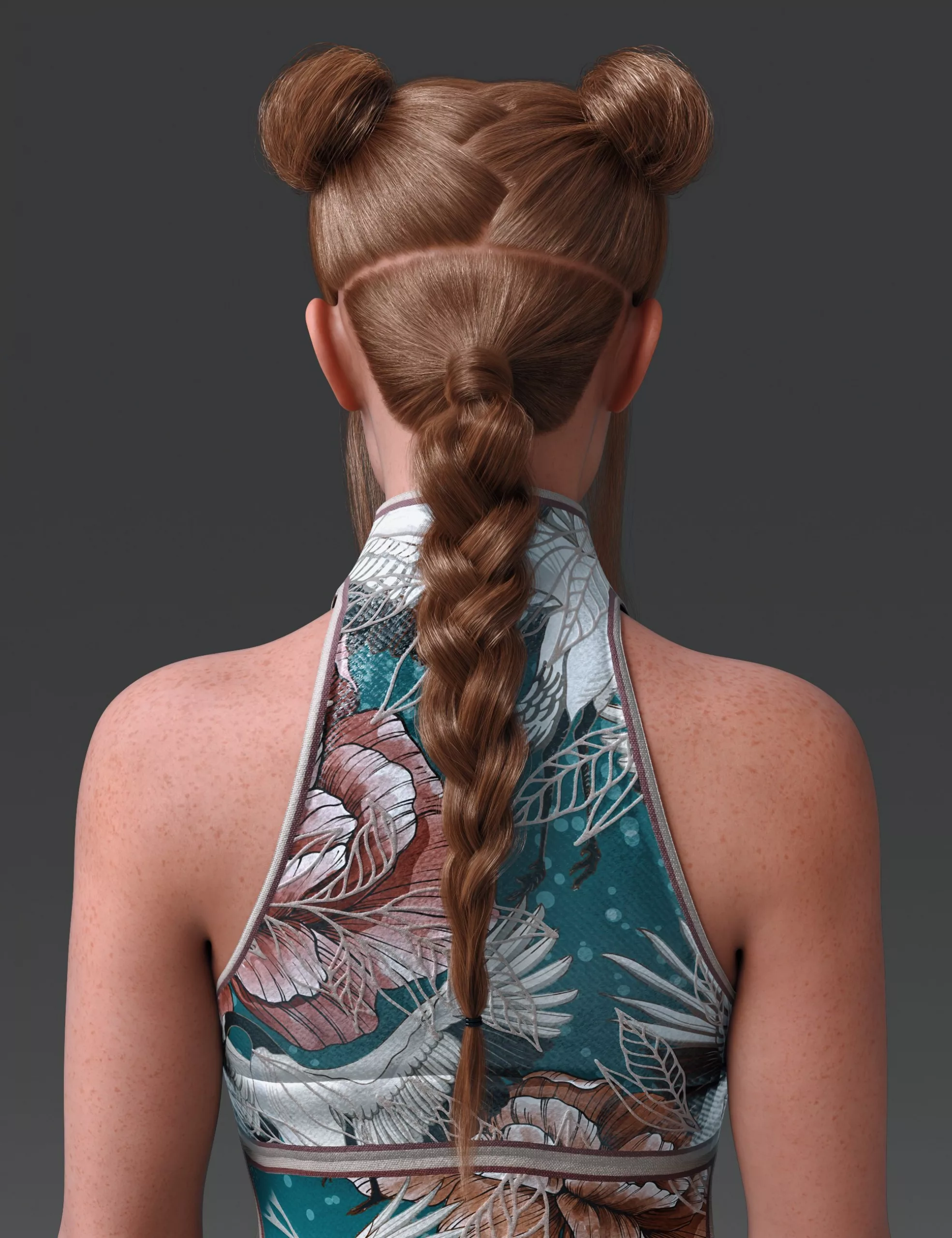 AK Little Double Buns Hair for Genesis 9