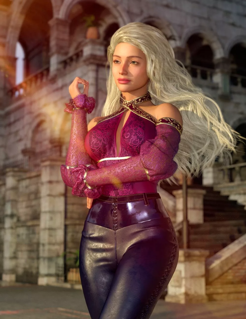 Eden Girls Messy Hairstyle for Genesis 9